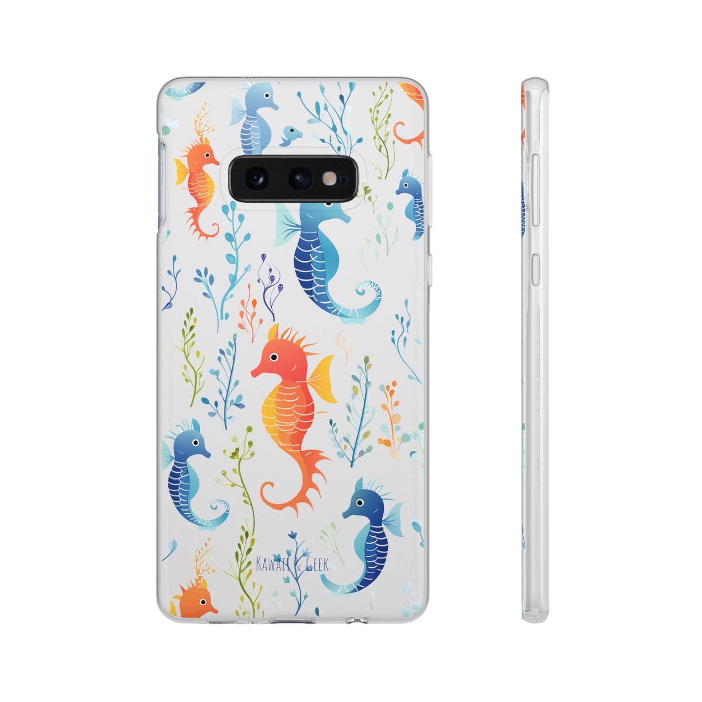 Underwater Seahorse Flexi Transparent phone Case : Dive into Cuteness!