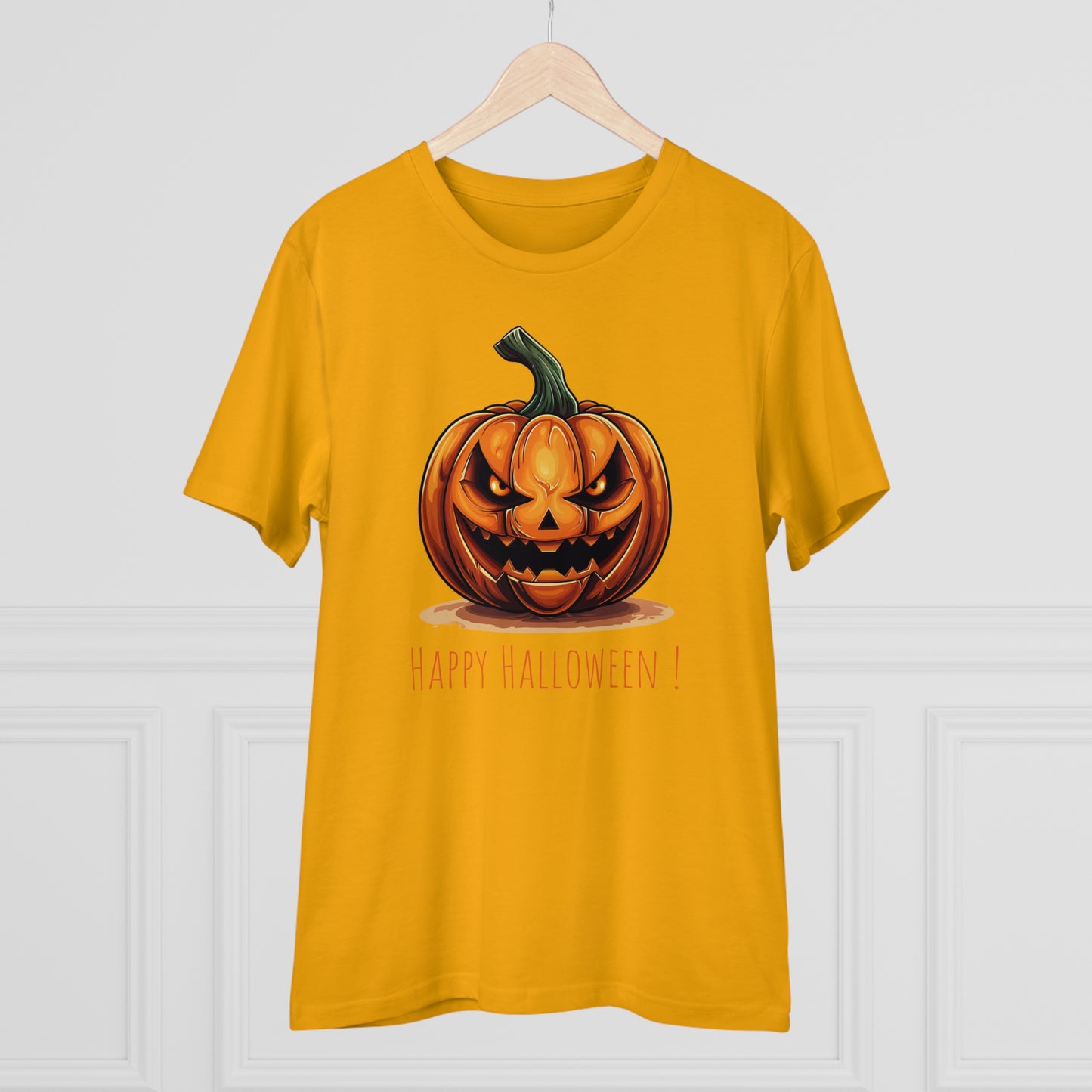 Happy Halloween Eco-Friendly Tee: Scary Pumpkin Design