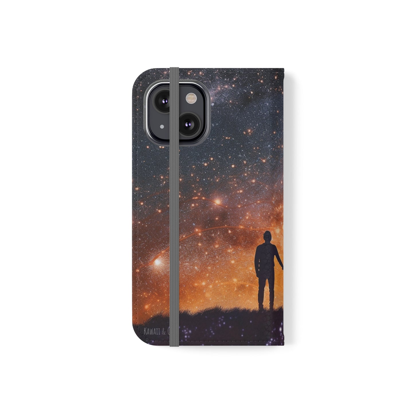 Starry Night Lovers Flip Phone Case - Embrace the Beauty of the Night Sky