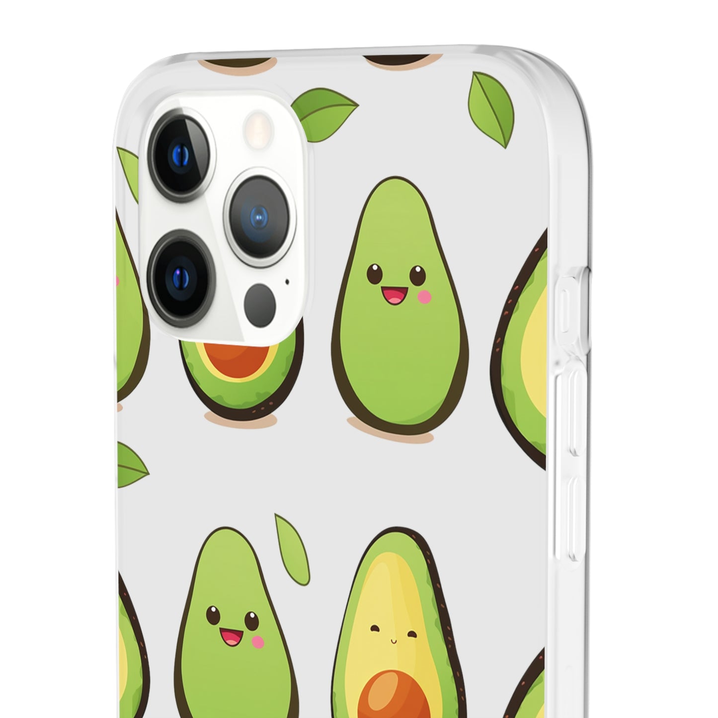 Cute Avocado Transparent Flexi Case: Perfect Blend of Style & Function