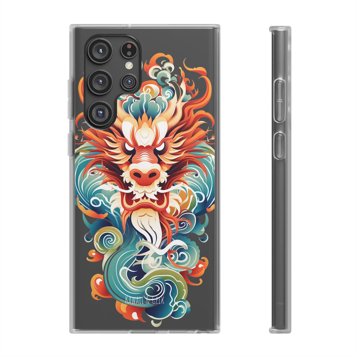 Chinese Ink Dragon Flexi Transparent Phone Case