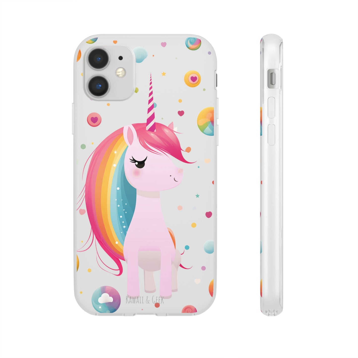 Kawaii Unicorn Flexi Transparent Phone Case