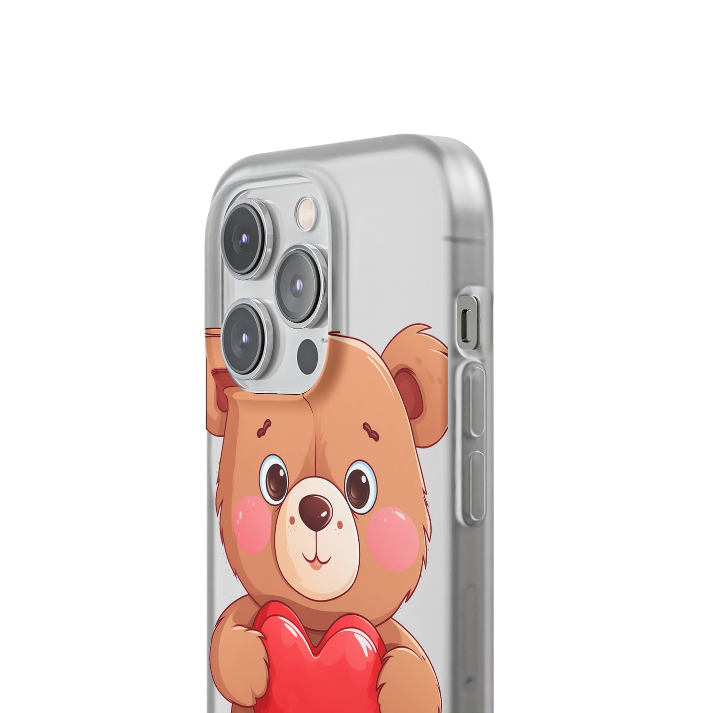 Teddy Bear Heart Phone Case - Flexi & Semi-Transparent - Valentine's Day