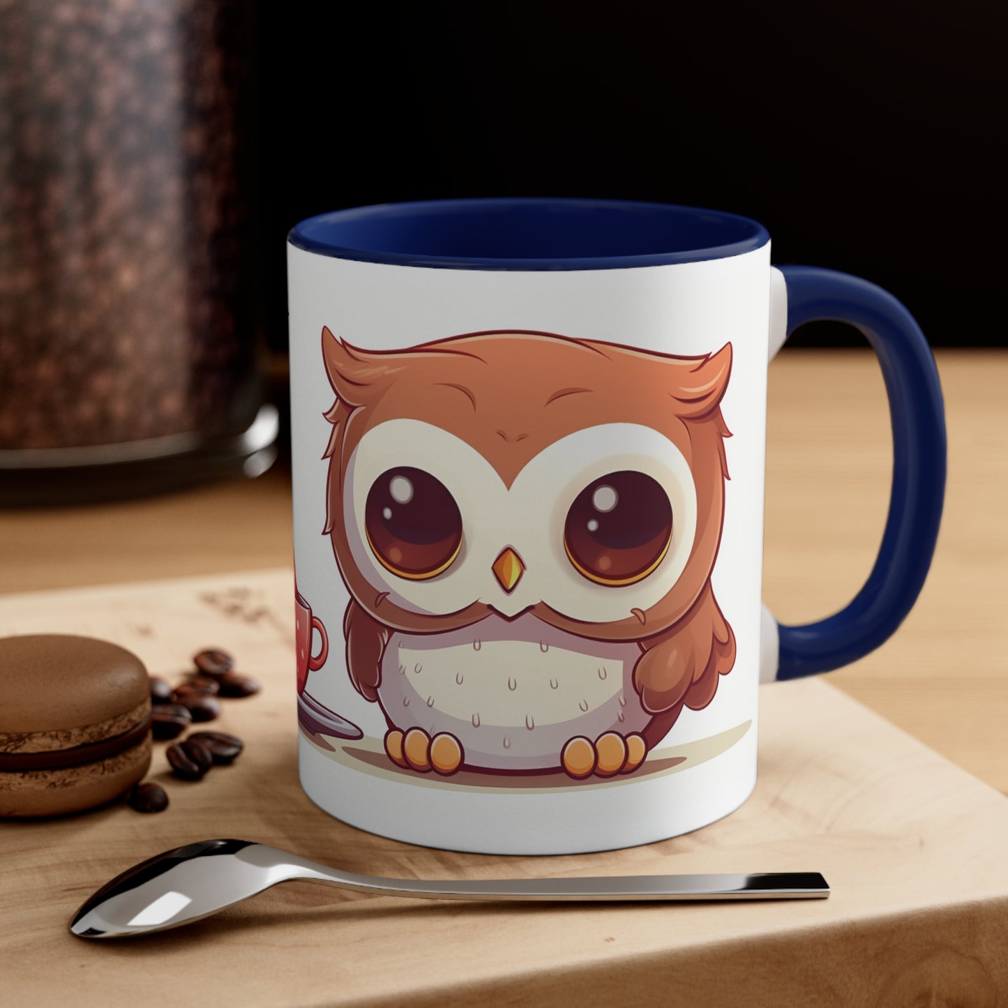 Cute Owl Mug: Tea Time with Strawberries