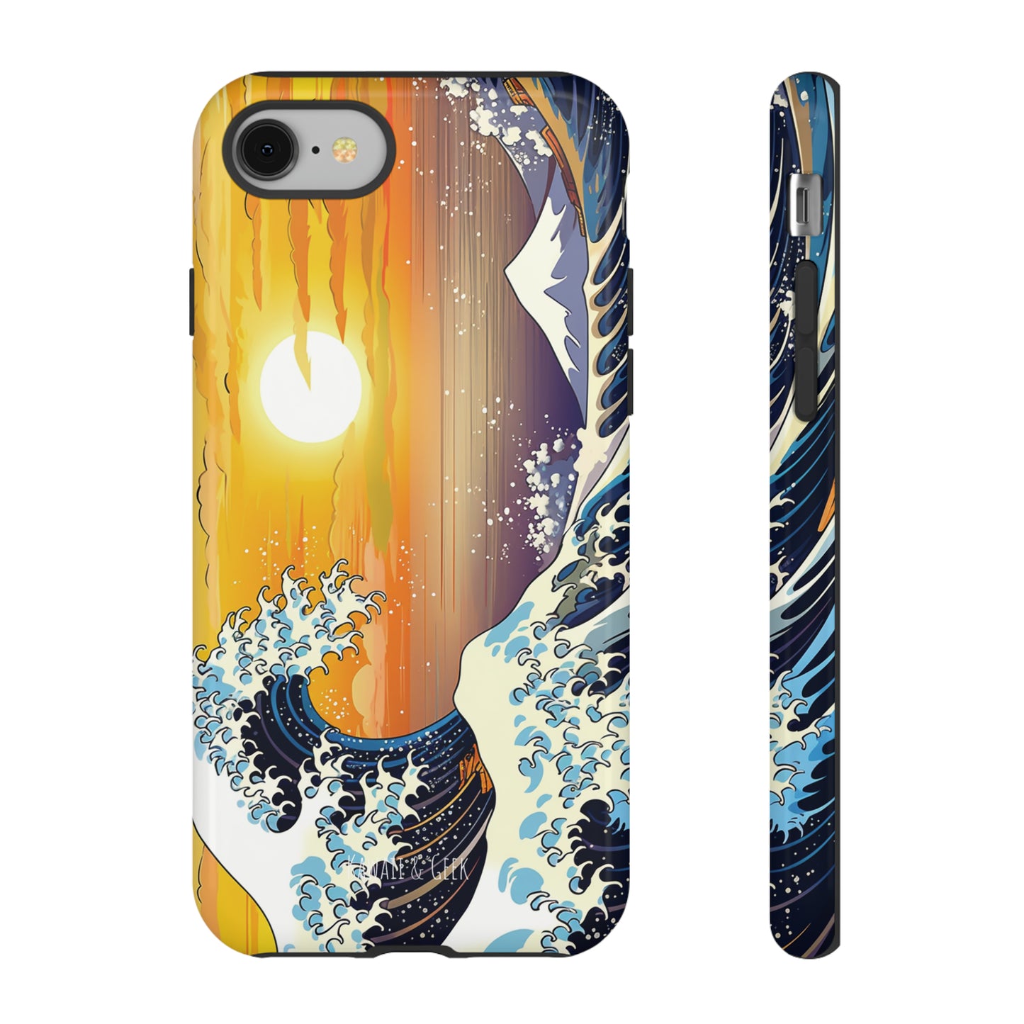 Sunset Big Wave tough Phone Case - Embrace the Majestic Hokusai Style in Your Hands