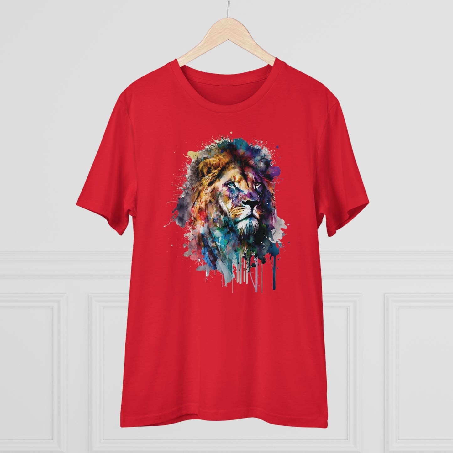 Majestic Lion T-Shirt in Watercolor Style - Unisex and Eco-Friendly Fashion Statement