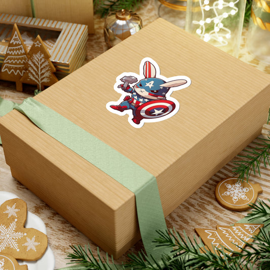 Captain America Bunny Sticker - Add Some Sweet and Unique Style to Your Tech