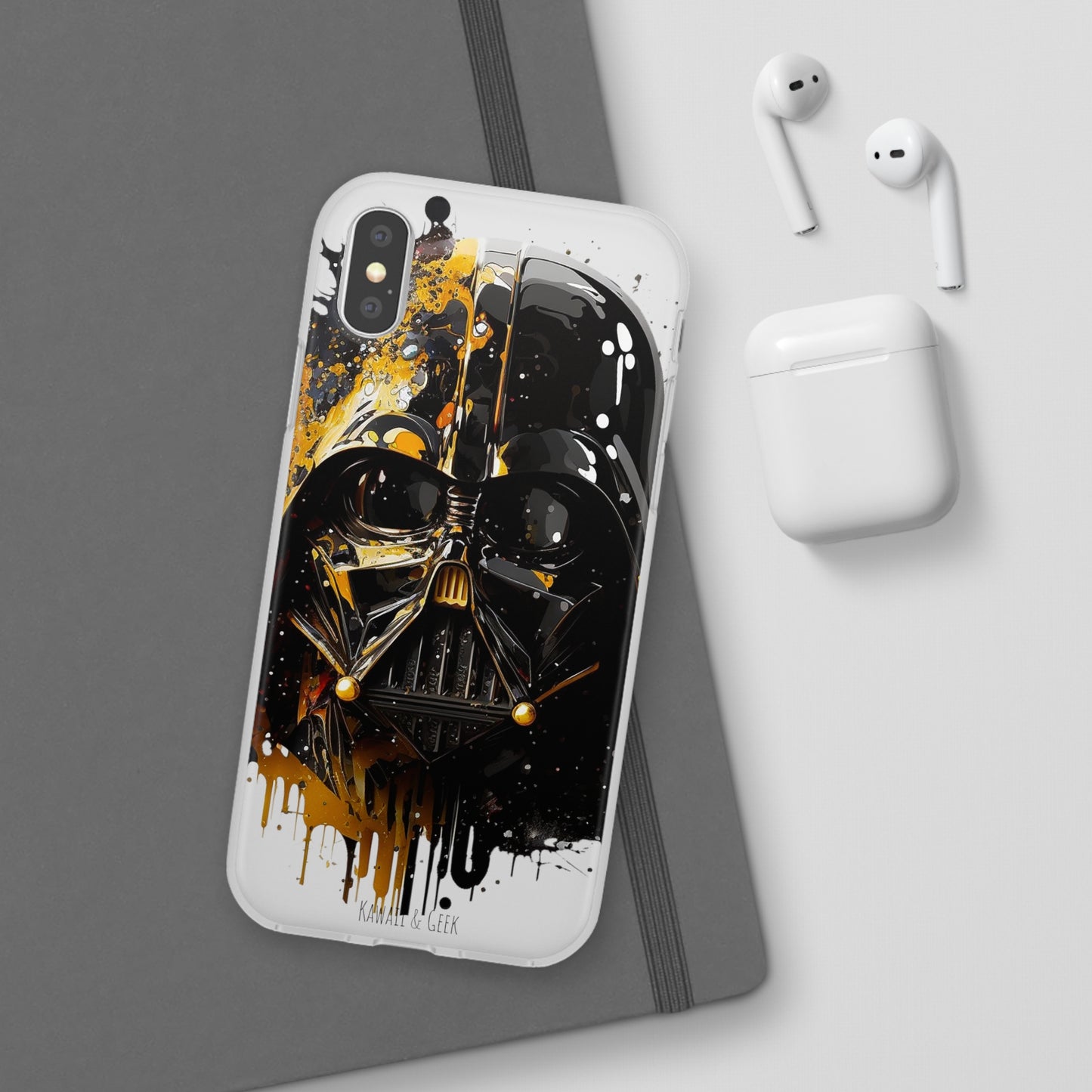 Darth Vader Gold and Black flexi phone Case - Protect Your Phone with Galactic and Artistic Style