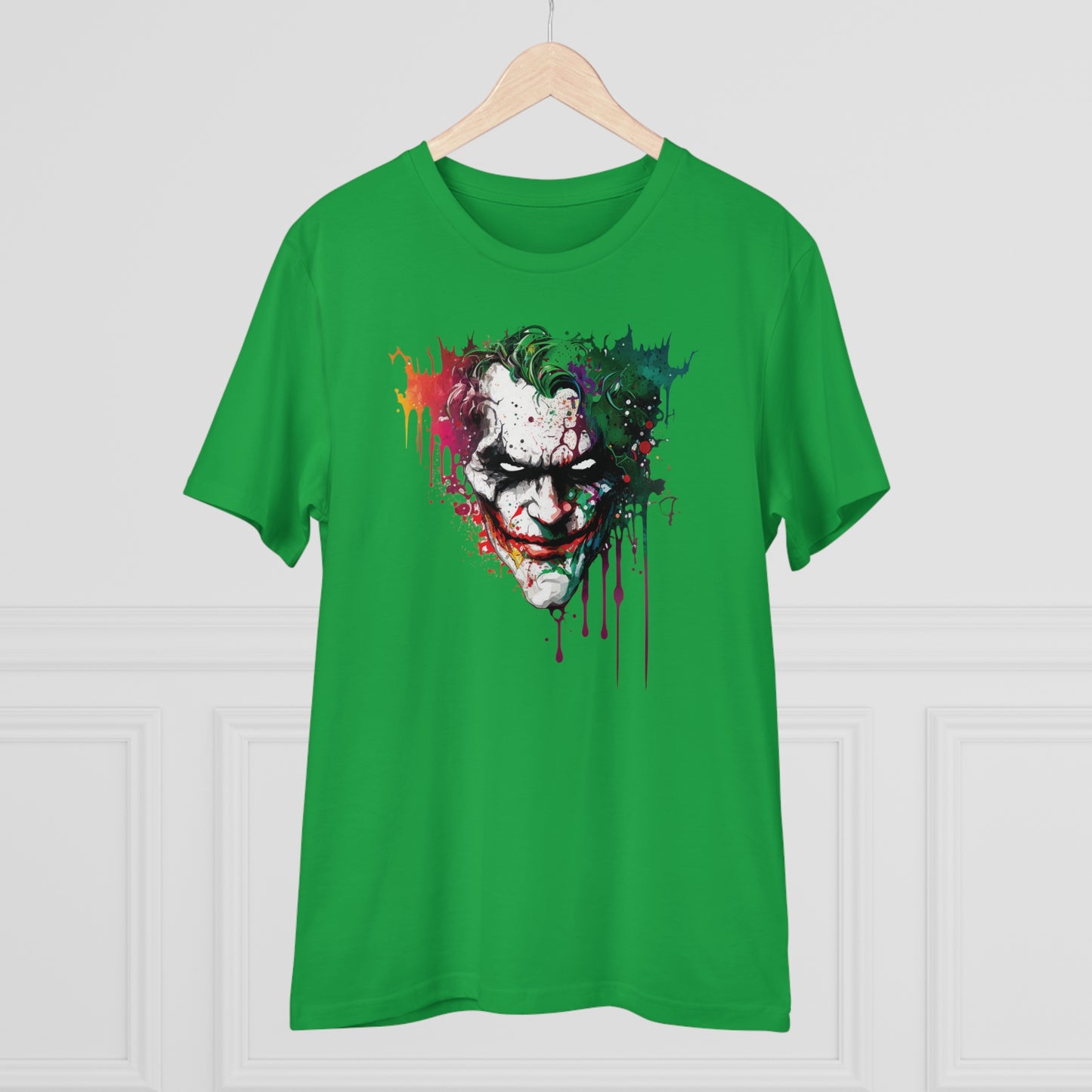 The Joker T-shirt in Watercolor Style, Unisex and Eco-Friendly - Make a Statement with Unique Artistic Design