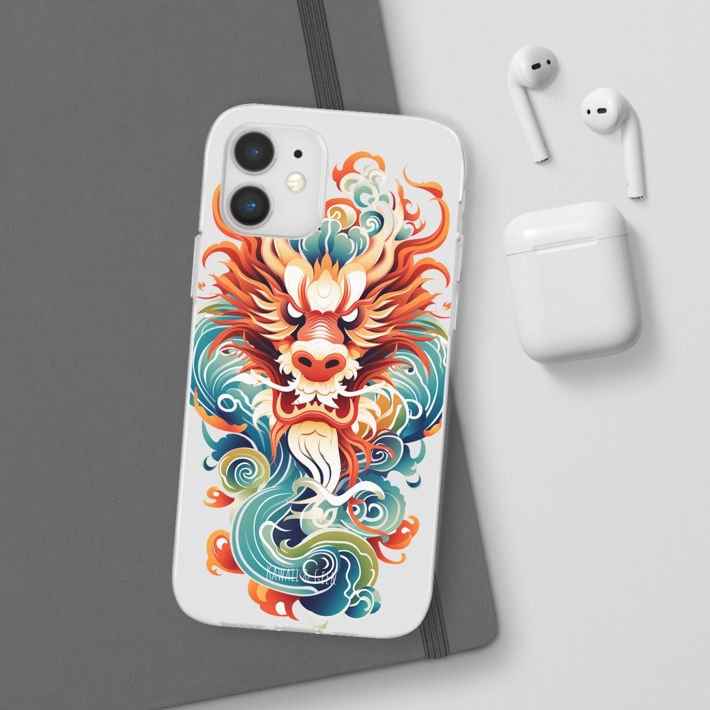 Chinese Ink Dragon Flexi Transparent Phone Case