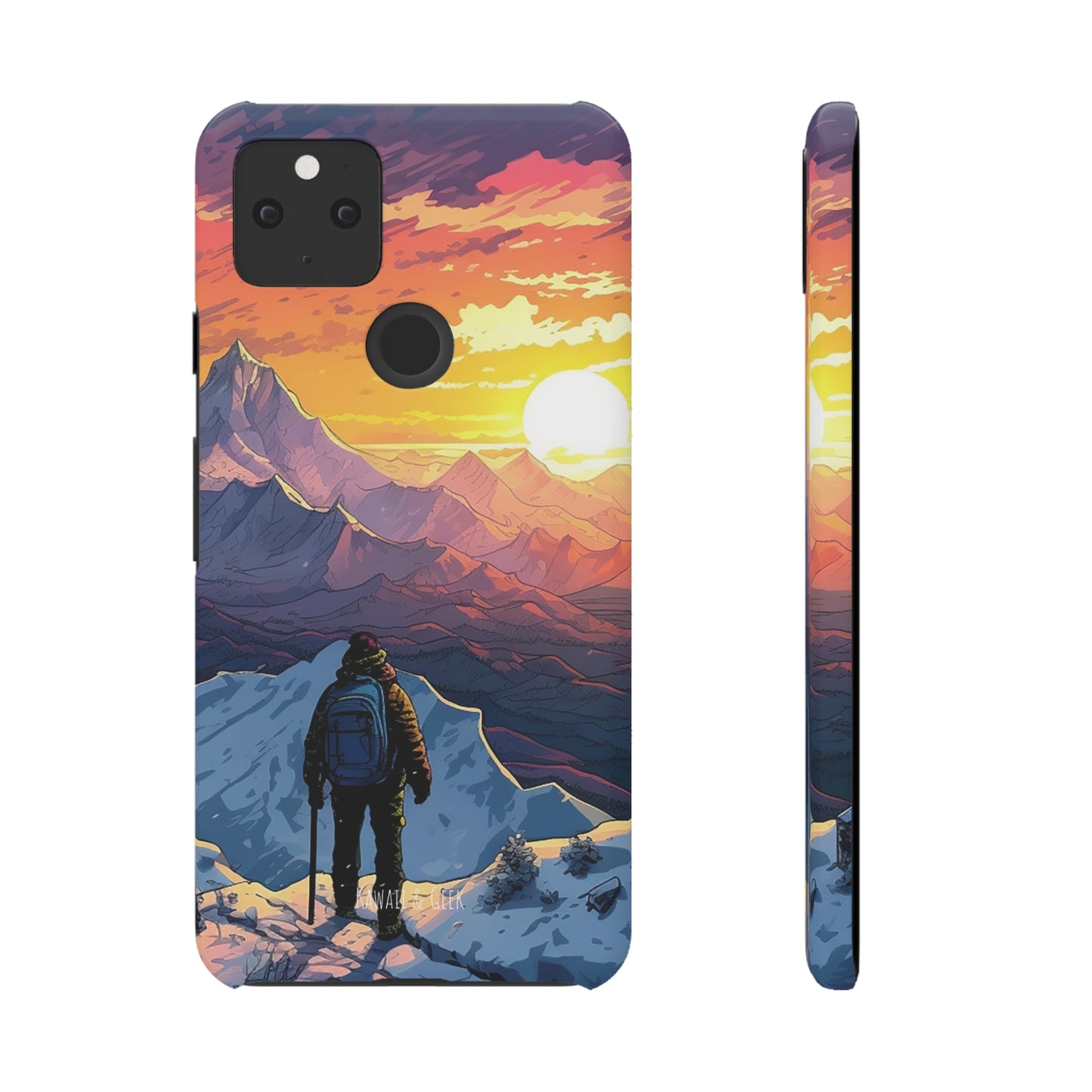 Snowy Mountain Landscape Sunset Phone Case - Embrace the Beauty of Nature on Your Device