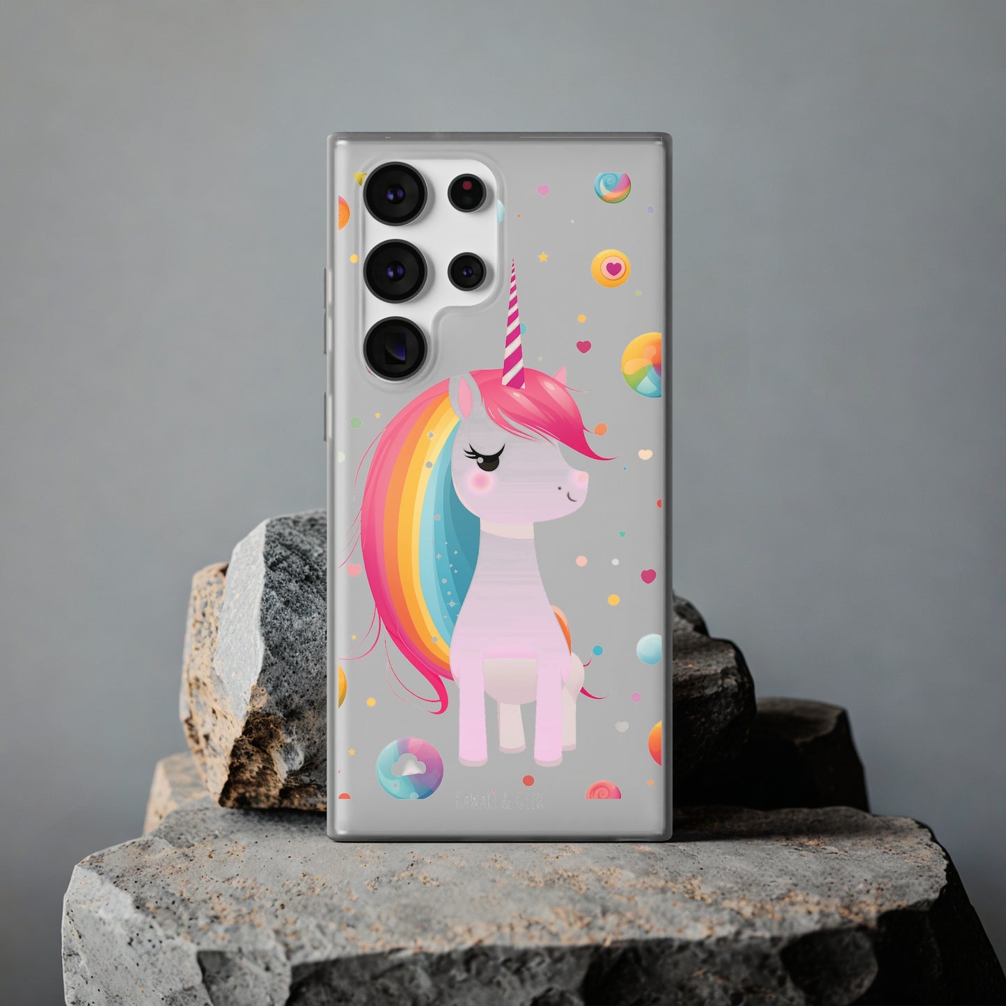 Kawaii Unicorn Flexi Transparent Phone Case