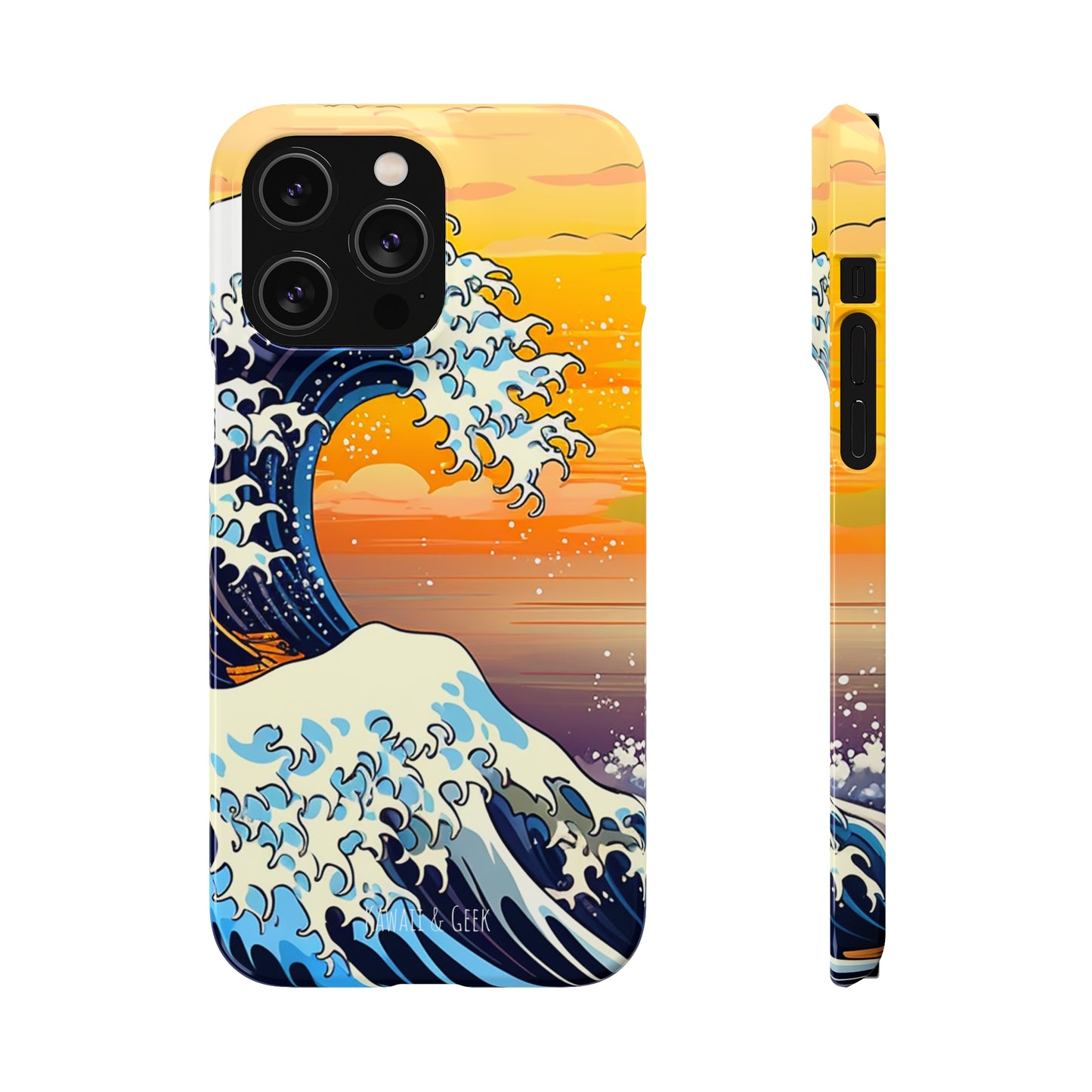 Sunset Big Wave Phone Case - Embrace the Majestic Hokusai Style in Your Hands