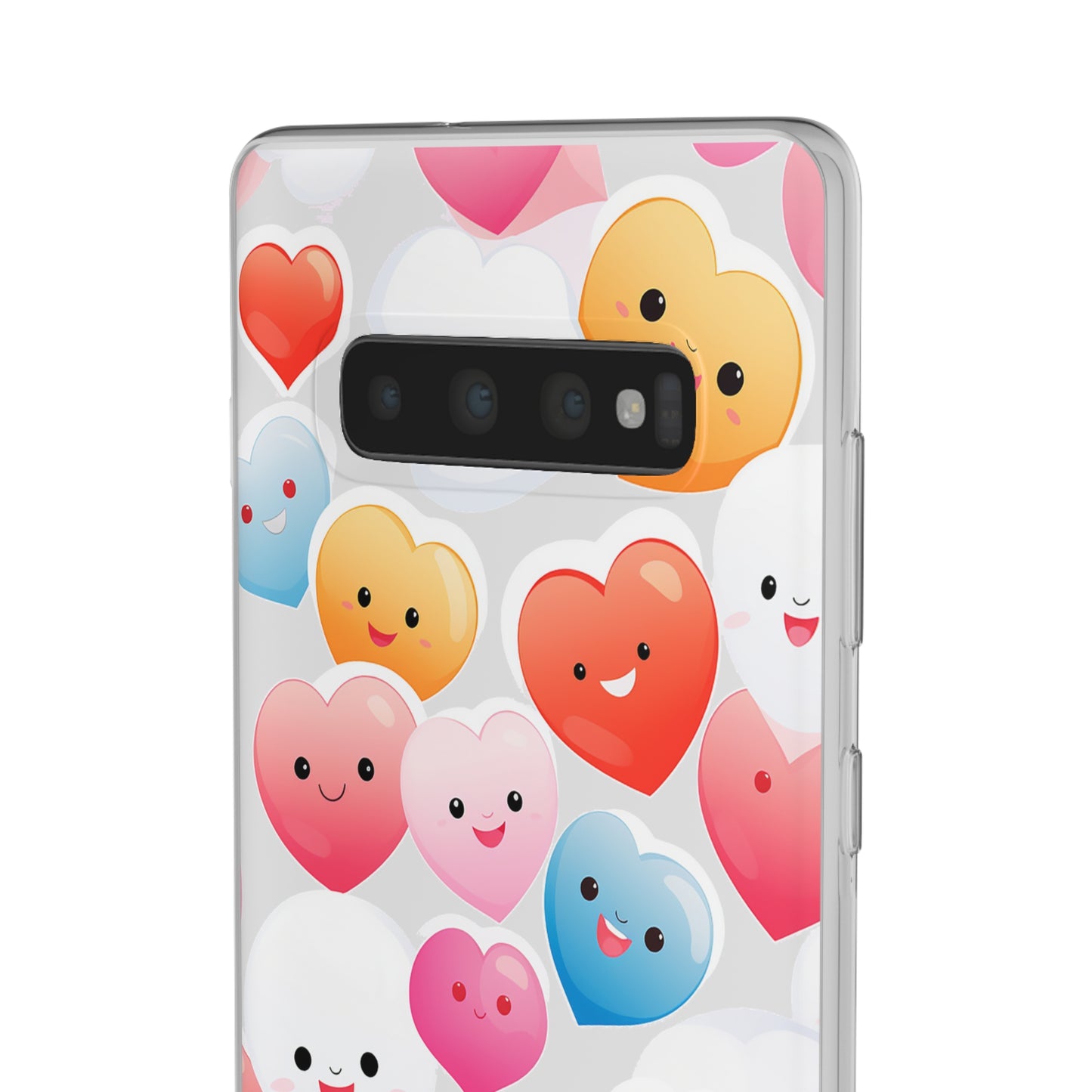 Kawaii Hearts Flexi Transparent Phone Case