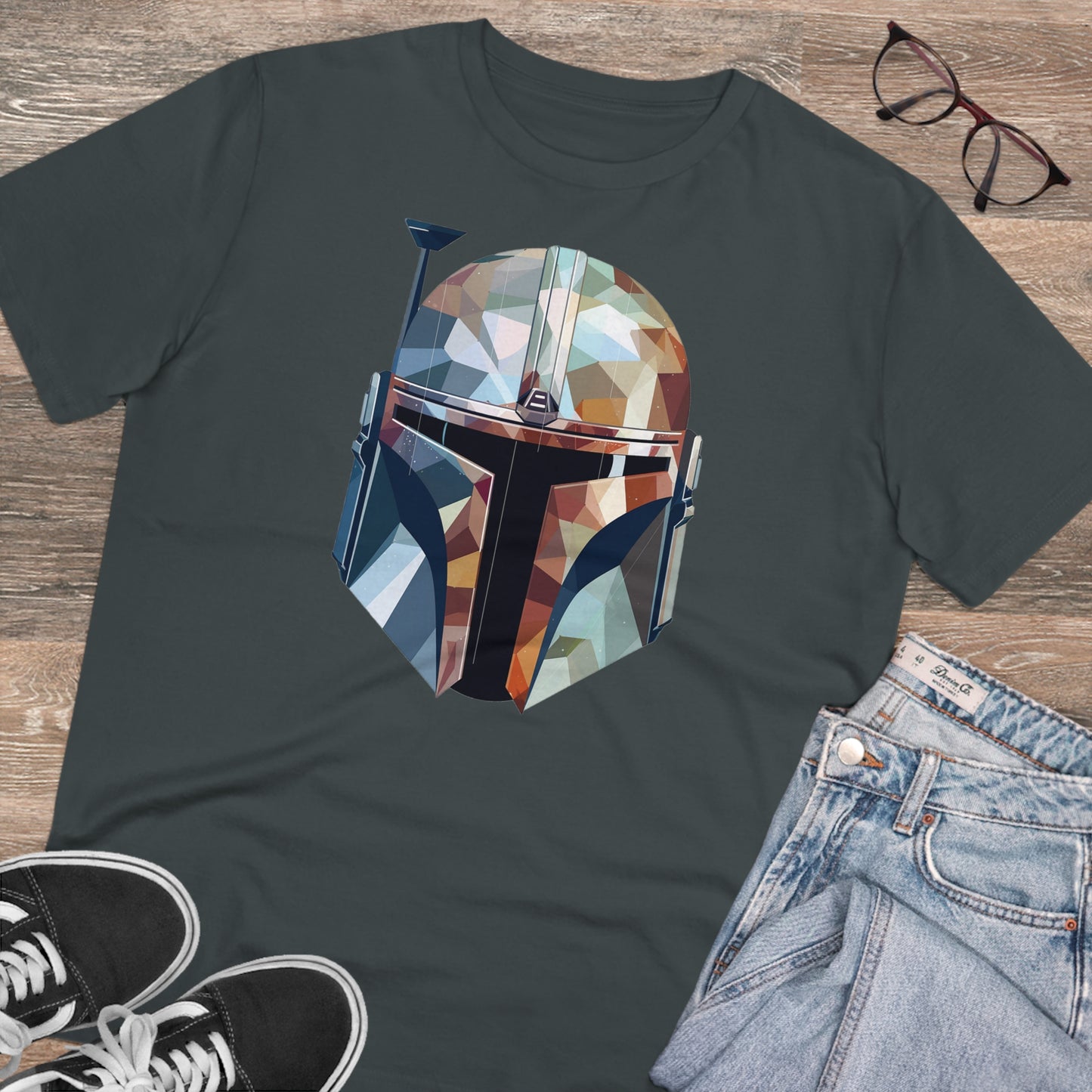 The Mandalorian Polygonal T-Shirt - Embrace Interstellar Adventure - Star Wars