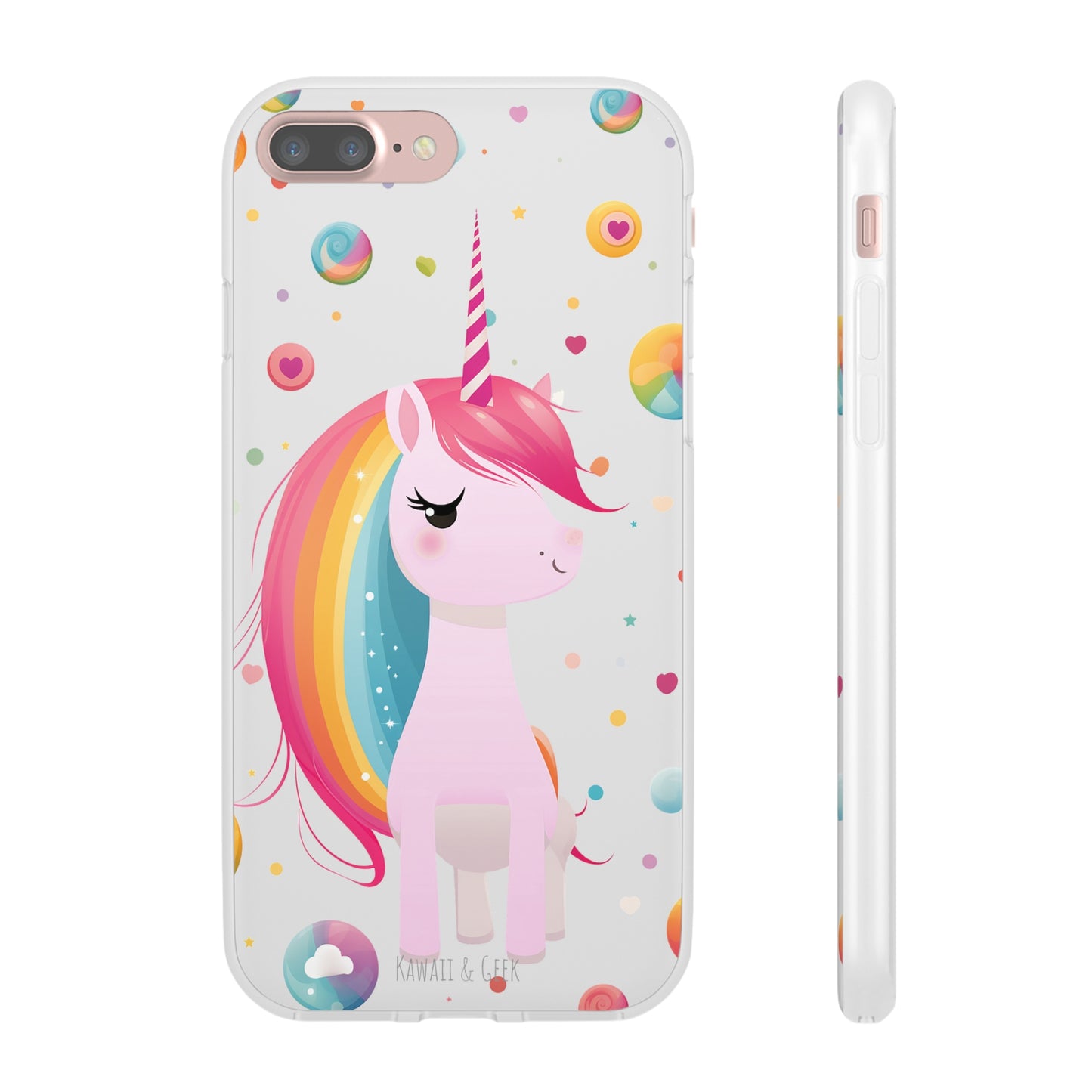 Kawaii Unicorn Flexi Transparent Phone Case