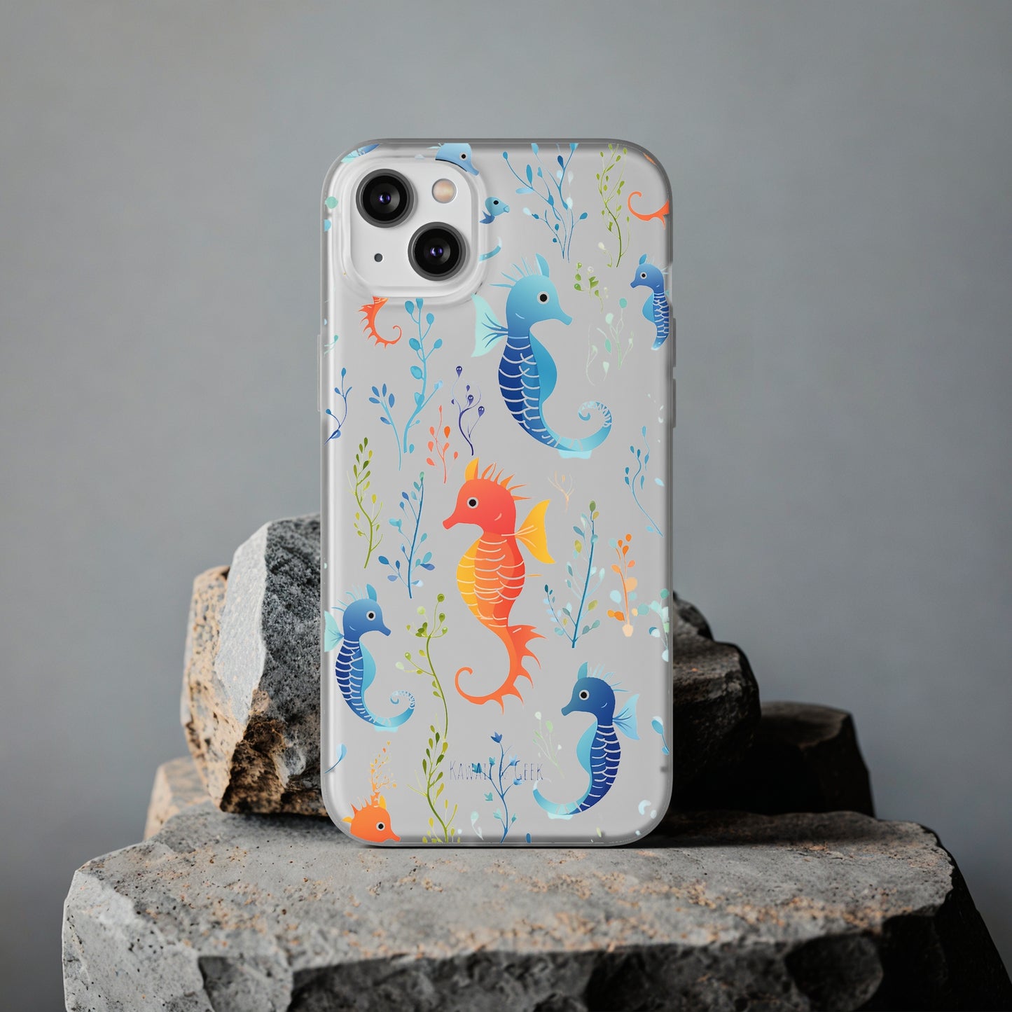 Underwater Seahorse Flexi Transparent phone Case : Dive into Cuteness!