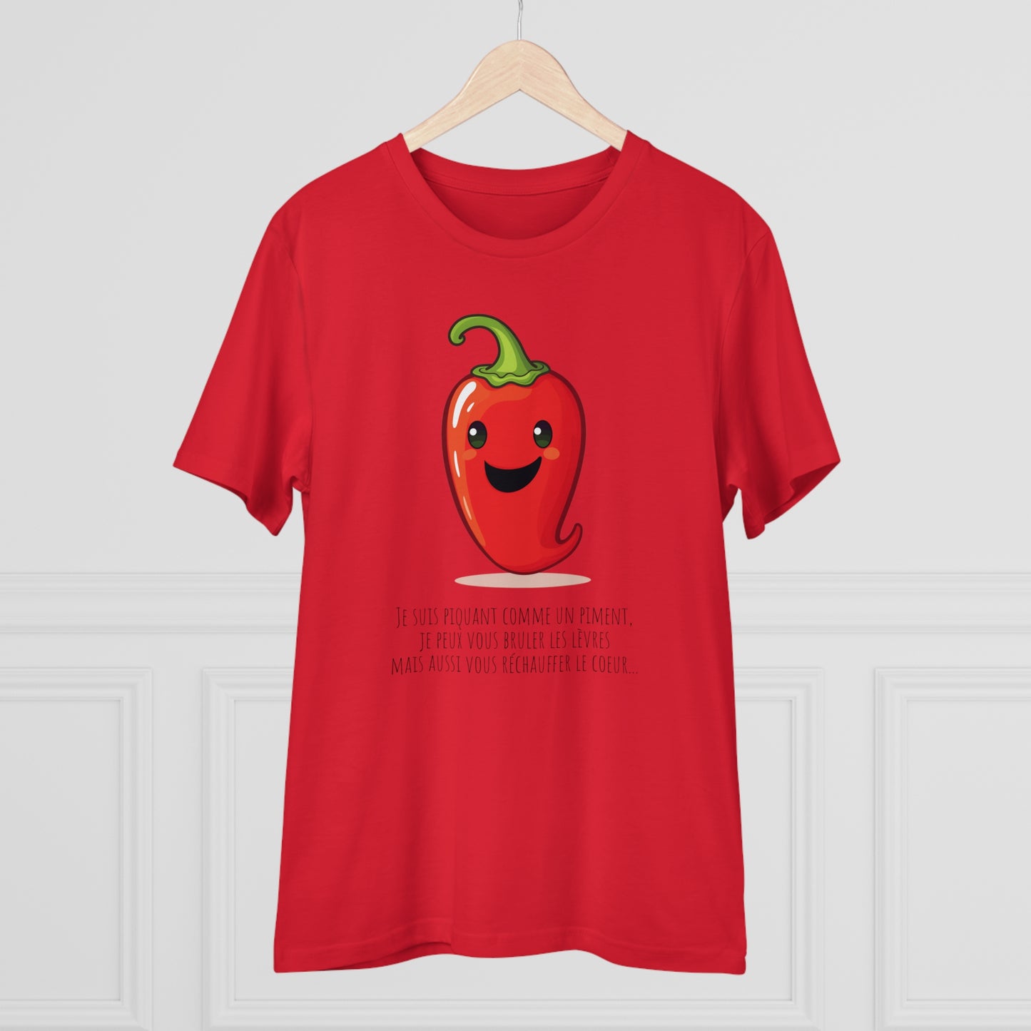 Cute and Smiling Red Hot Pepper Eco-Friendly T-Shirt - FRENCH