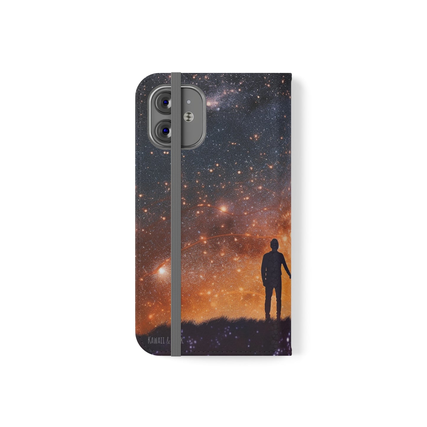 Starry Night Lovers Flip Phone Case - Embrace the Beauty of the Night Sky