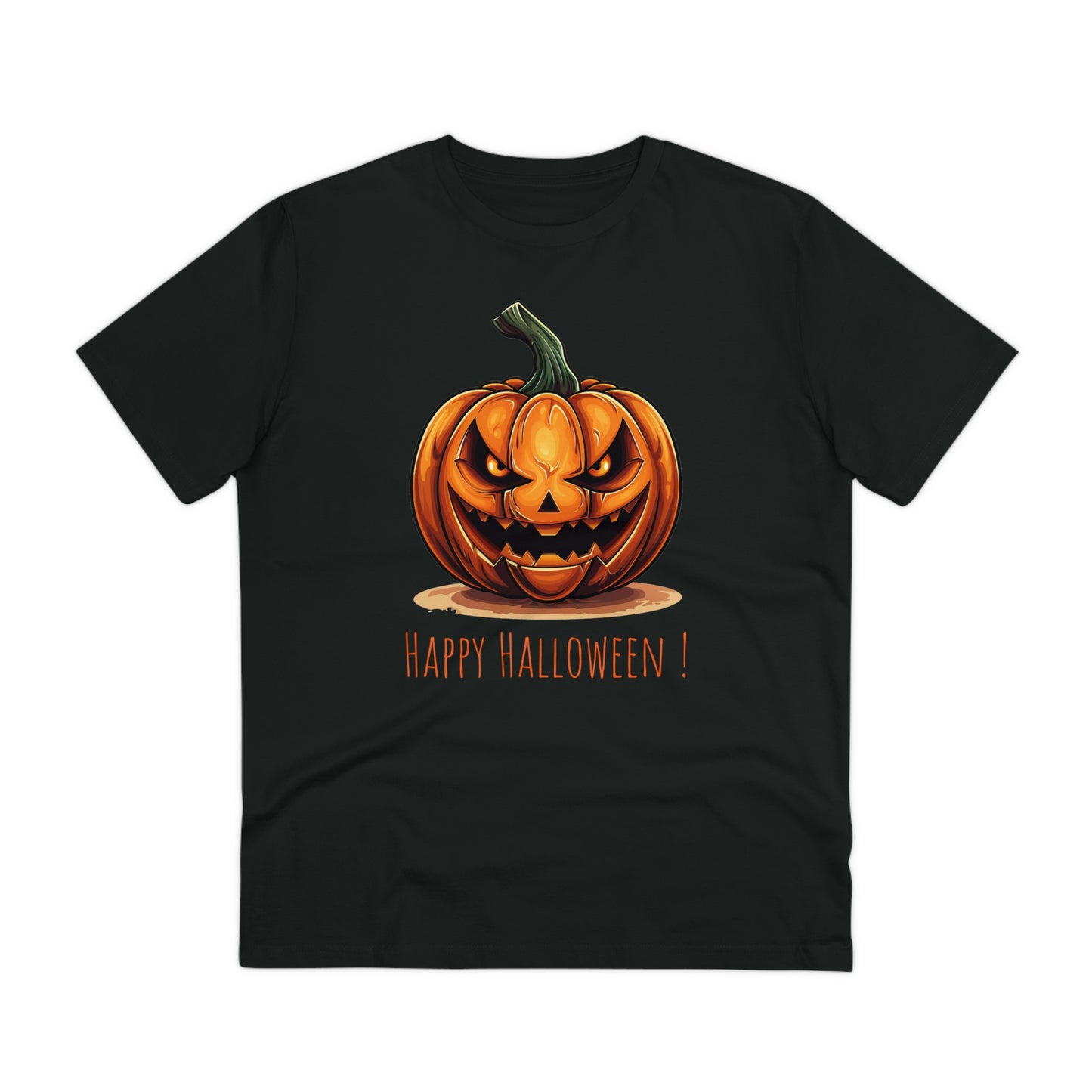 Happy Halloween Eco-Friendly Tee: Scary Pumpkin Design