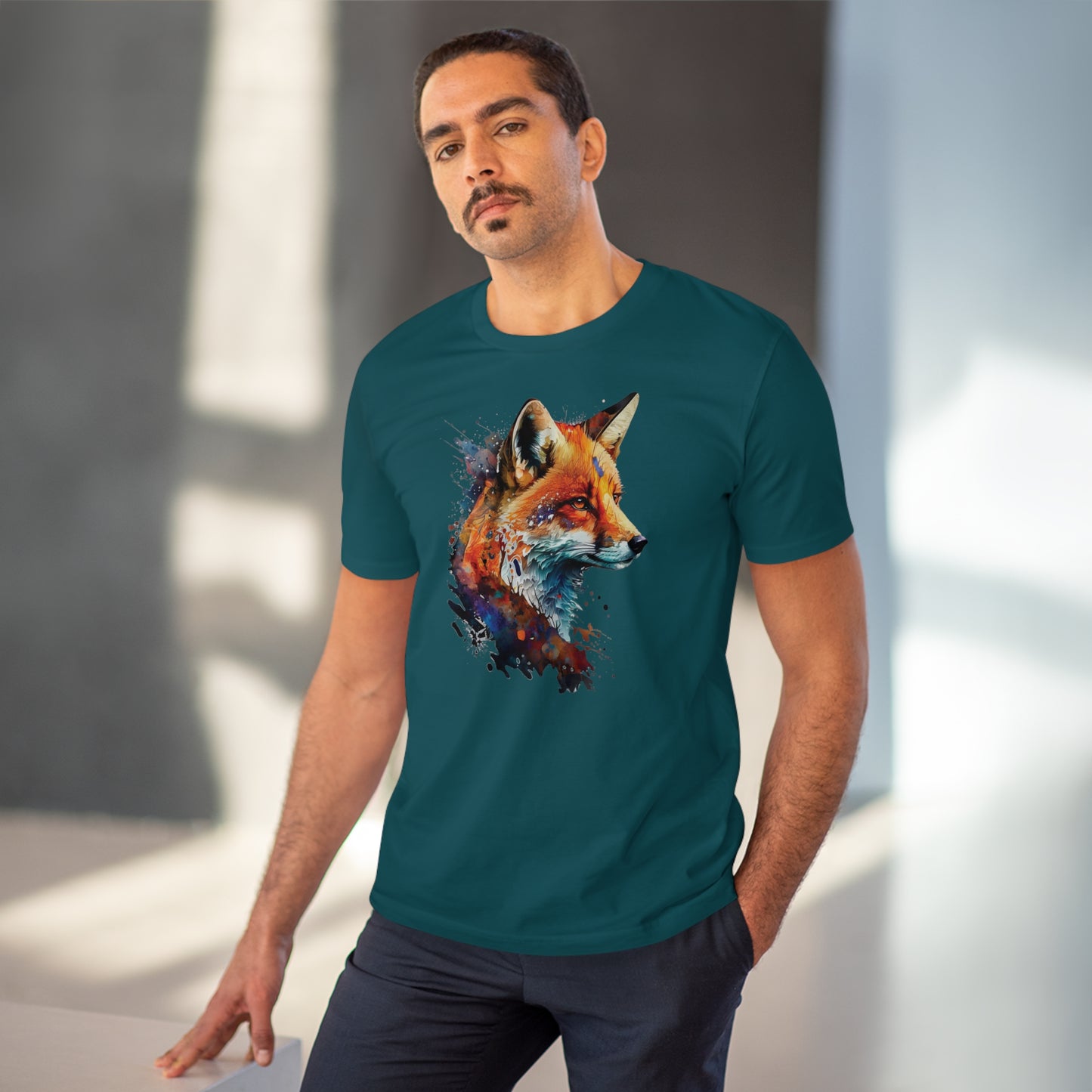 Fox T-shirt - Unisex and Eco-Friendly T-Shirt - Fox in Watercolor Style: Embrace Nature with Style