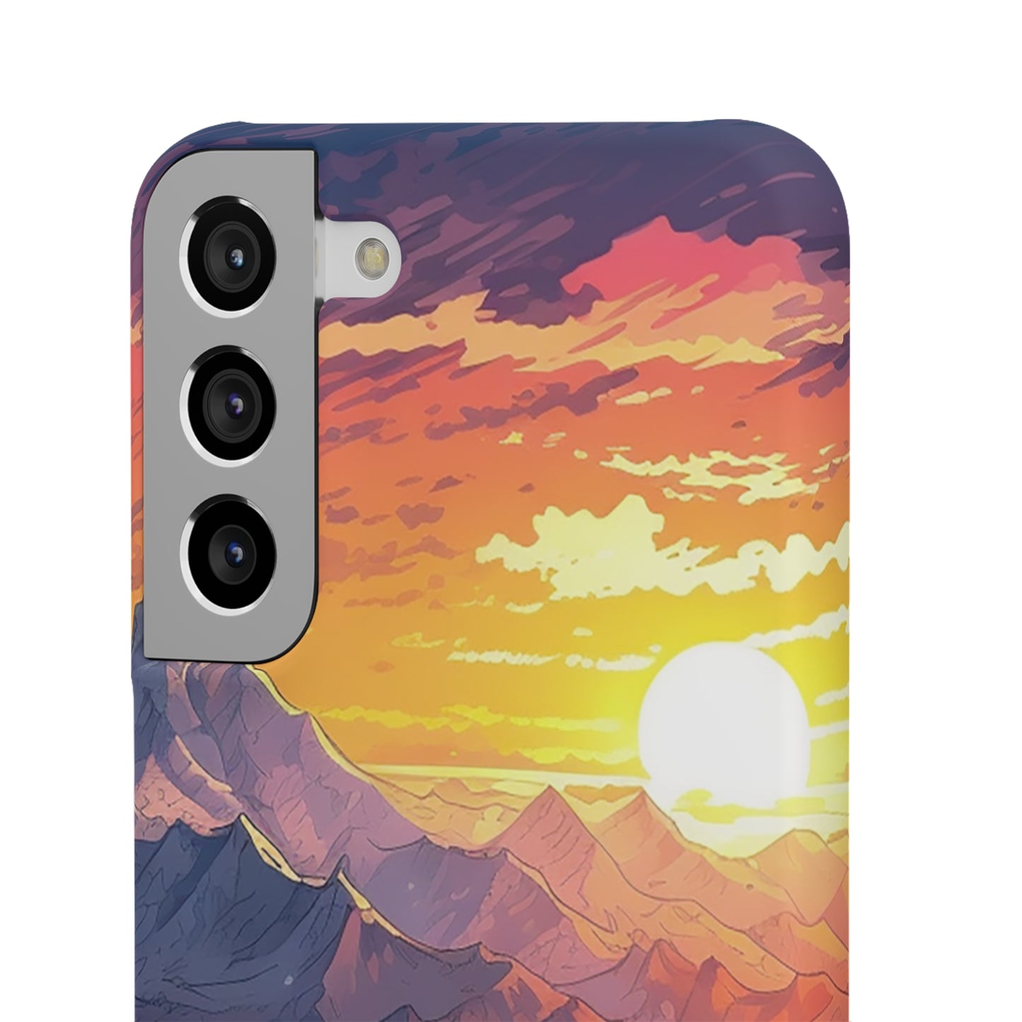 Snowy Mountain Landscape Sunset Phone Case - Embrace the Beauty of Nature on Your Device