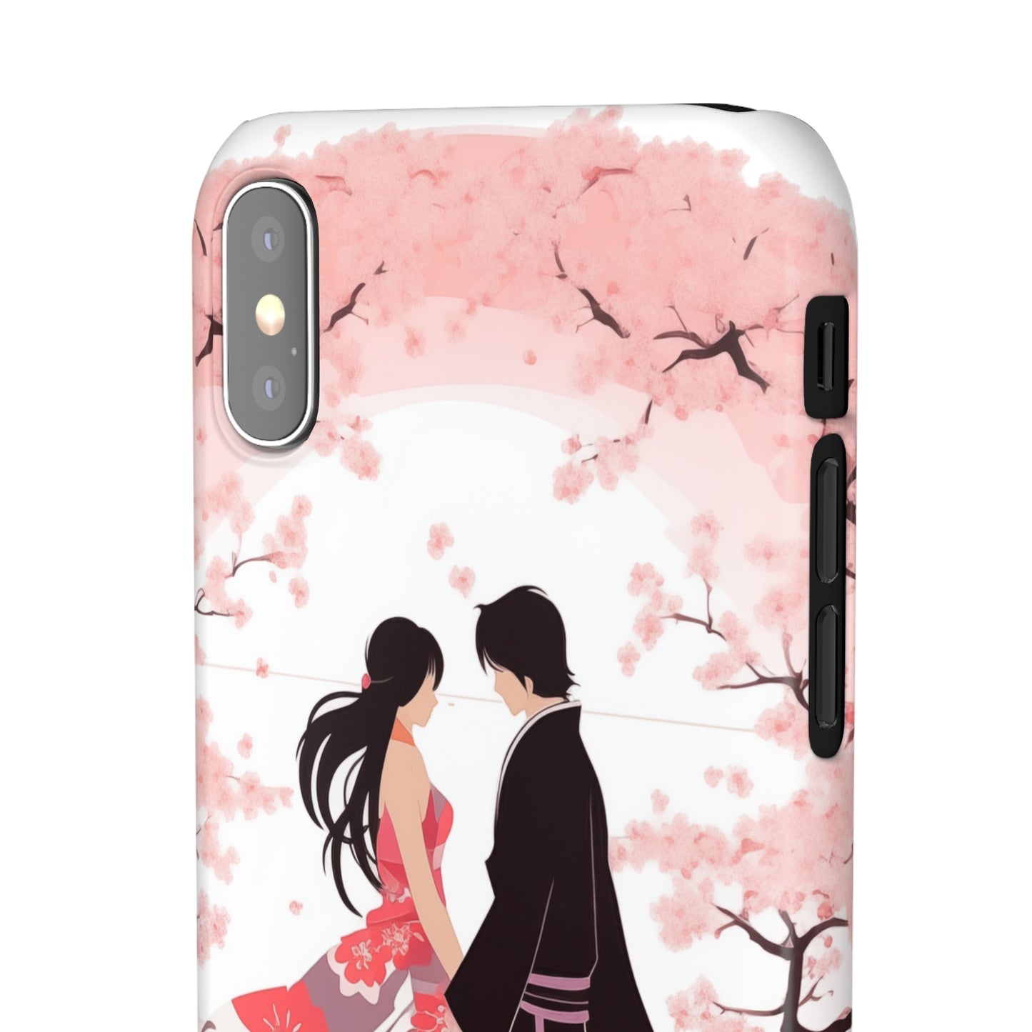 Japanese Blossom Love Premium Phone Case - Valentine's Cherry Tree Design