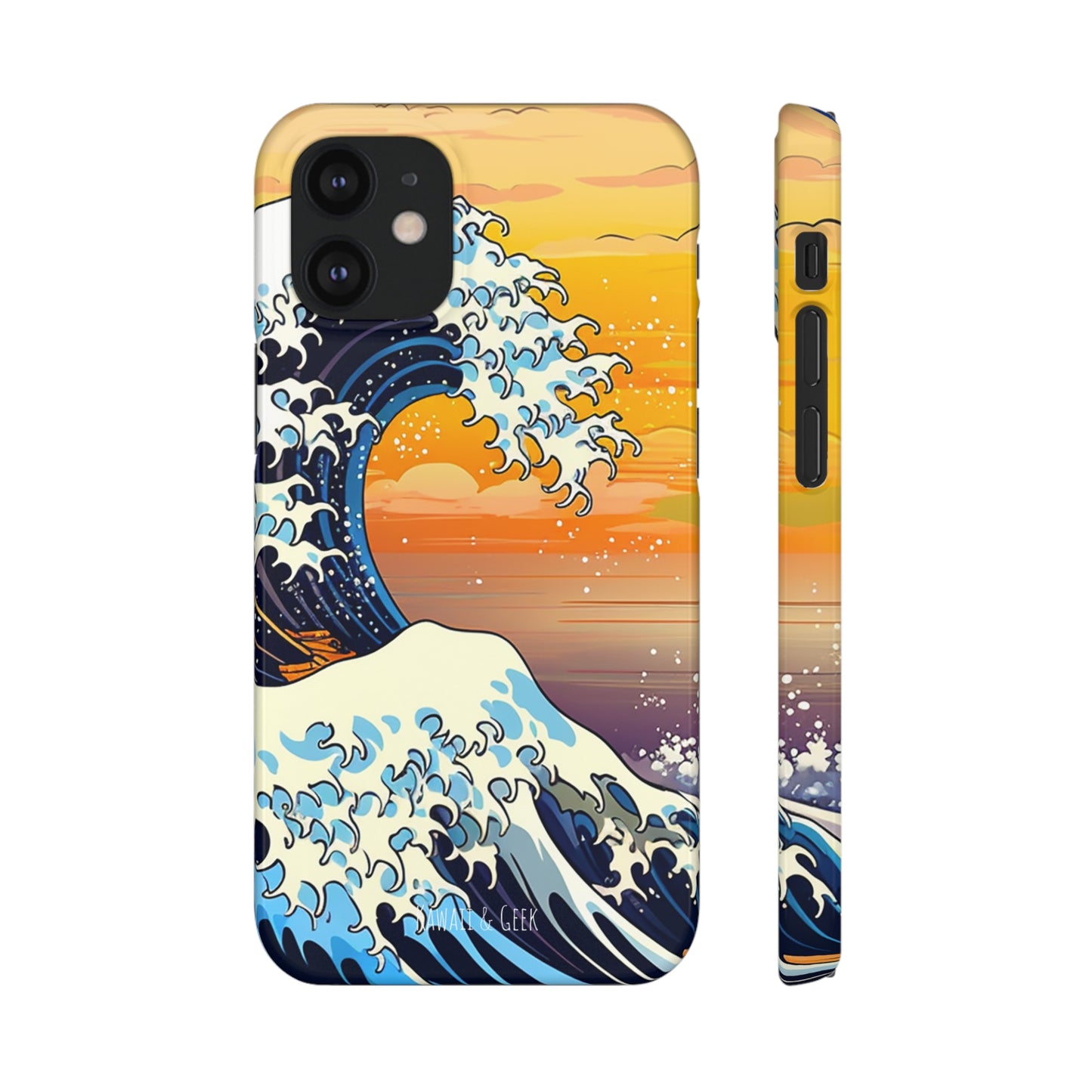 Sunset Big Wave Phone Case - Embrace the Majestic Hokusai Style in Your Hands