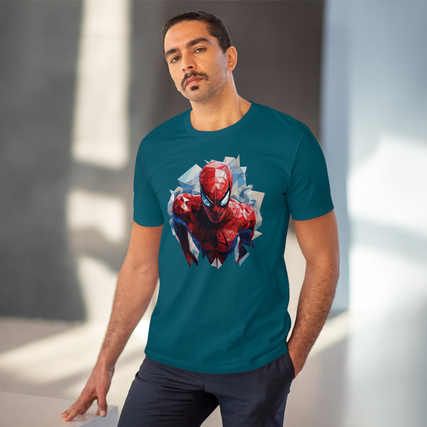 Spider-Man Polygonal Geometric T-Shirt - Swing into Stylish Adventure