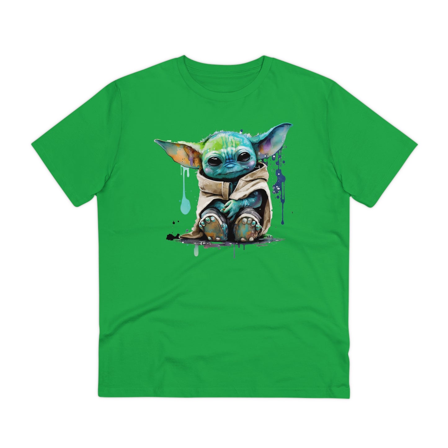 Baby Yoda in Watercolor Style Organic Unisex T-Shirt - Add Some Cute and Eco-Friendly Style to Your Wardrobe