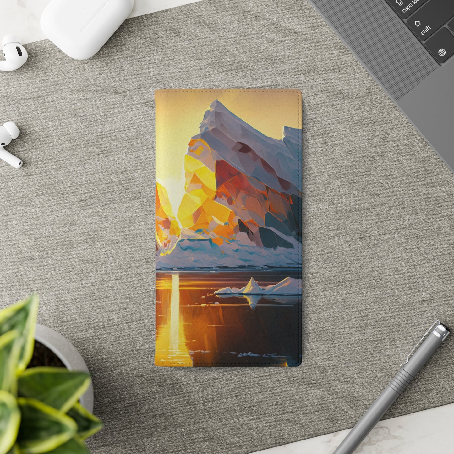 Arctic Landscape and Iceberg at Sunset Flip Phone Case - Capture the Serenity of Nature on Your Device