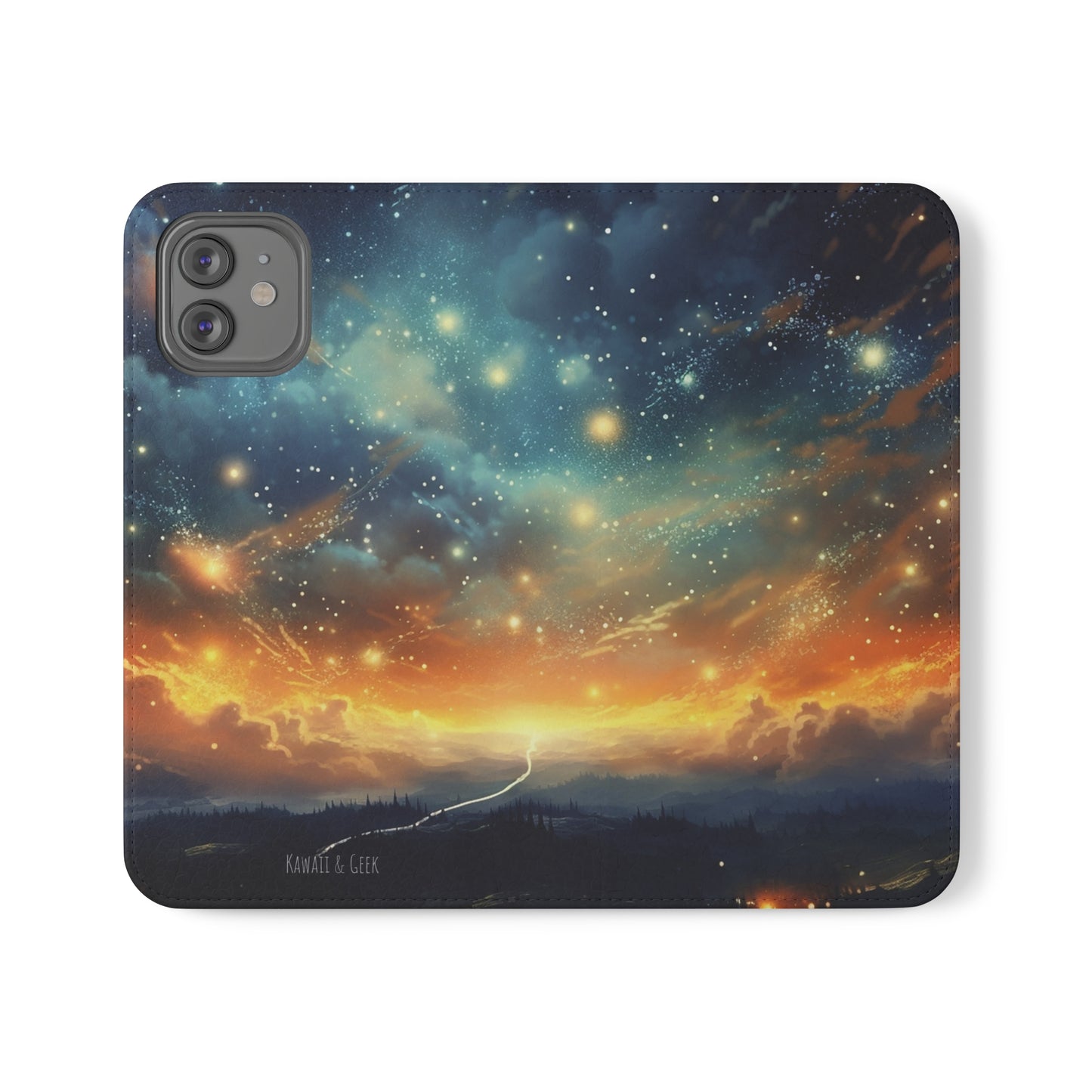 Wonderful Starry Night Flip Phone Case - Embrace the Beauty of the Night Sky