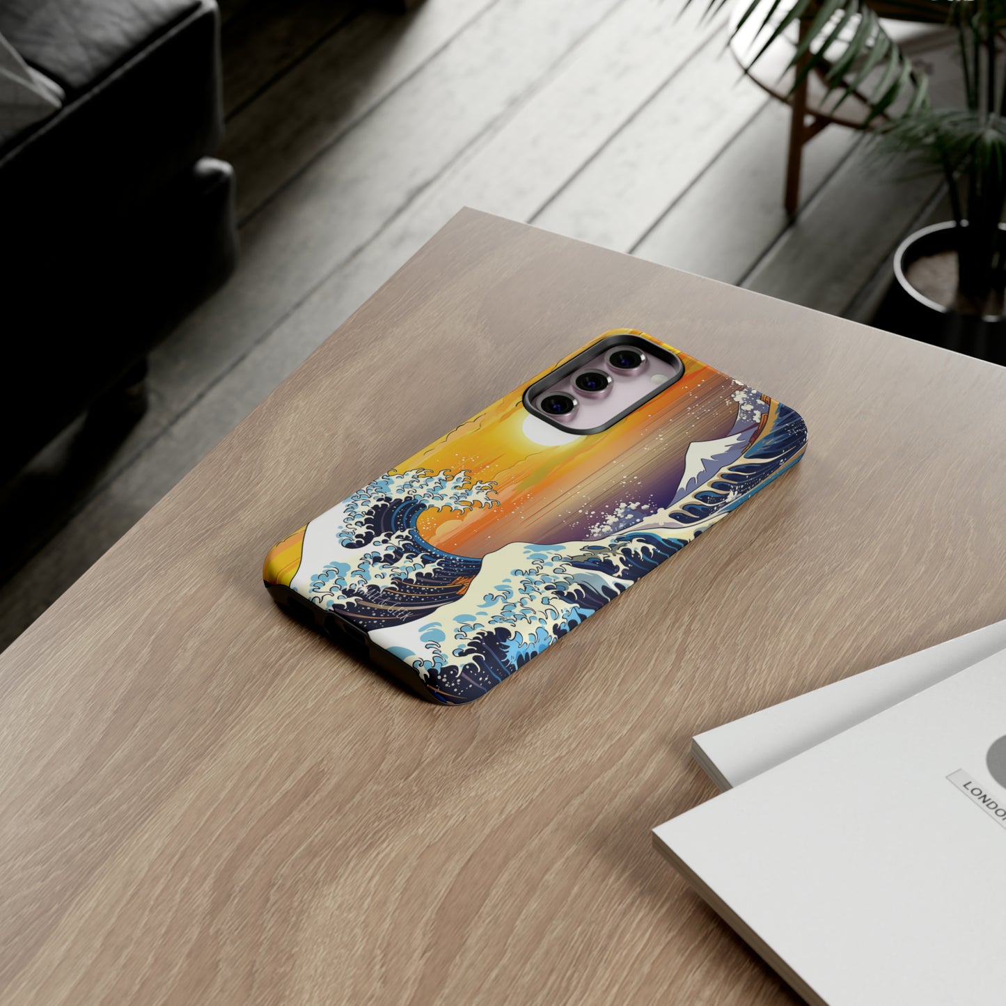 Sunset Big Wave tough Phone Case - Embrace the Majestic Hokusai Style in Your Hands