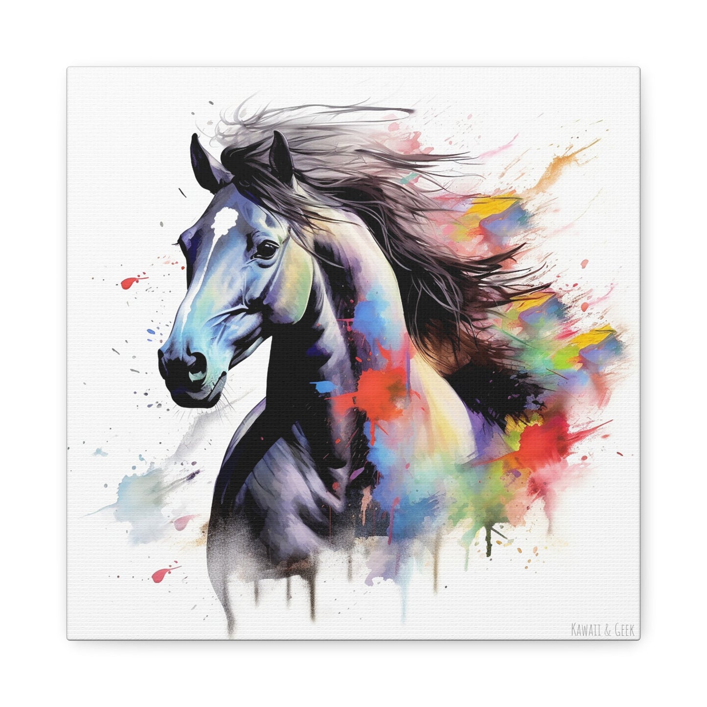 Black horse Canva - Capture the Grace and Beauty of a Majestic Creature