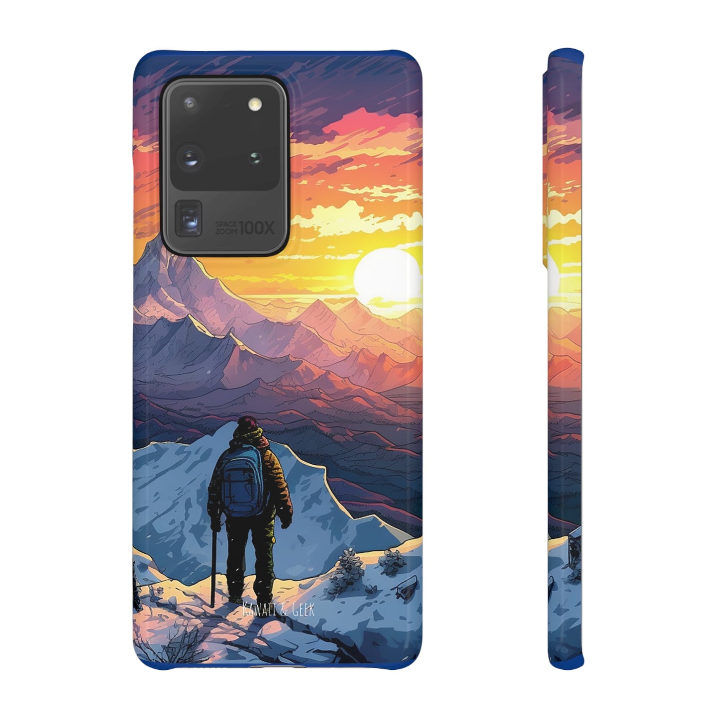 Snowy Mountain Landscape Sunset Phone Case - Embrace the Beauty of Nature on Your Device