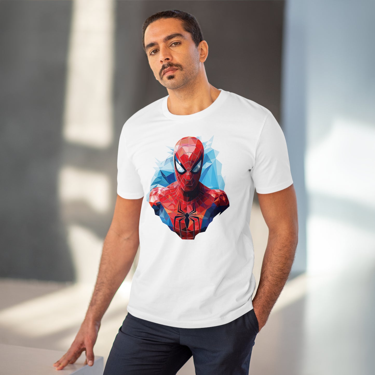 Spider-Man Polygonal Geometric T-Shirt - Swing into Stylish Adventure