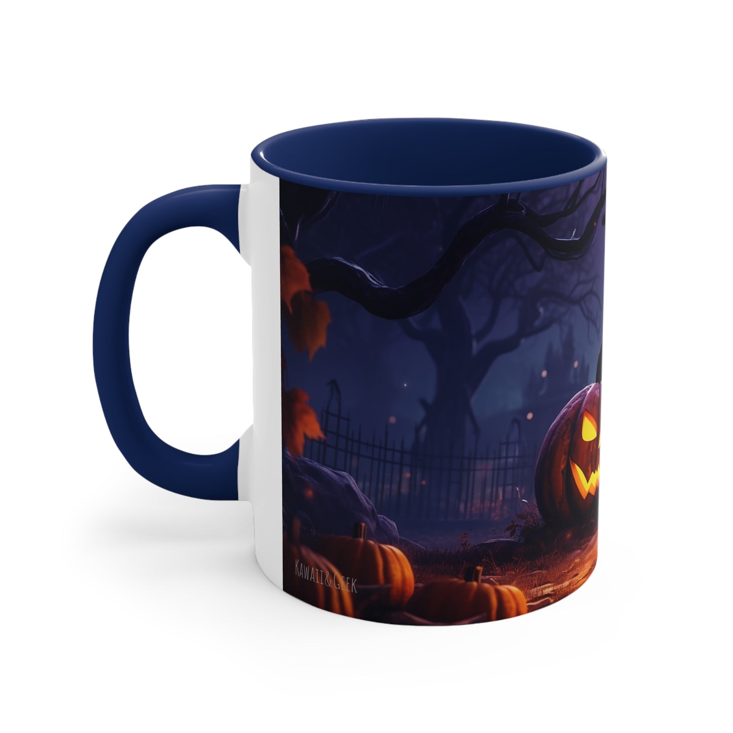 Evil Jack-o-lantern 11 oz Bicolor Mug: Halloween Cemetery Special