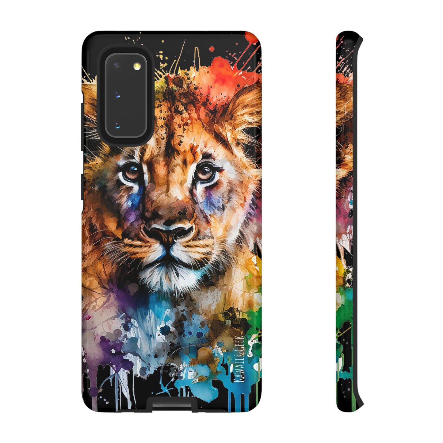 Watercolor Lion Cub Tough Phone Case - iPhone 15 compatible