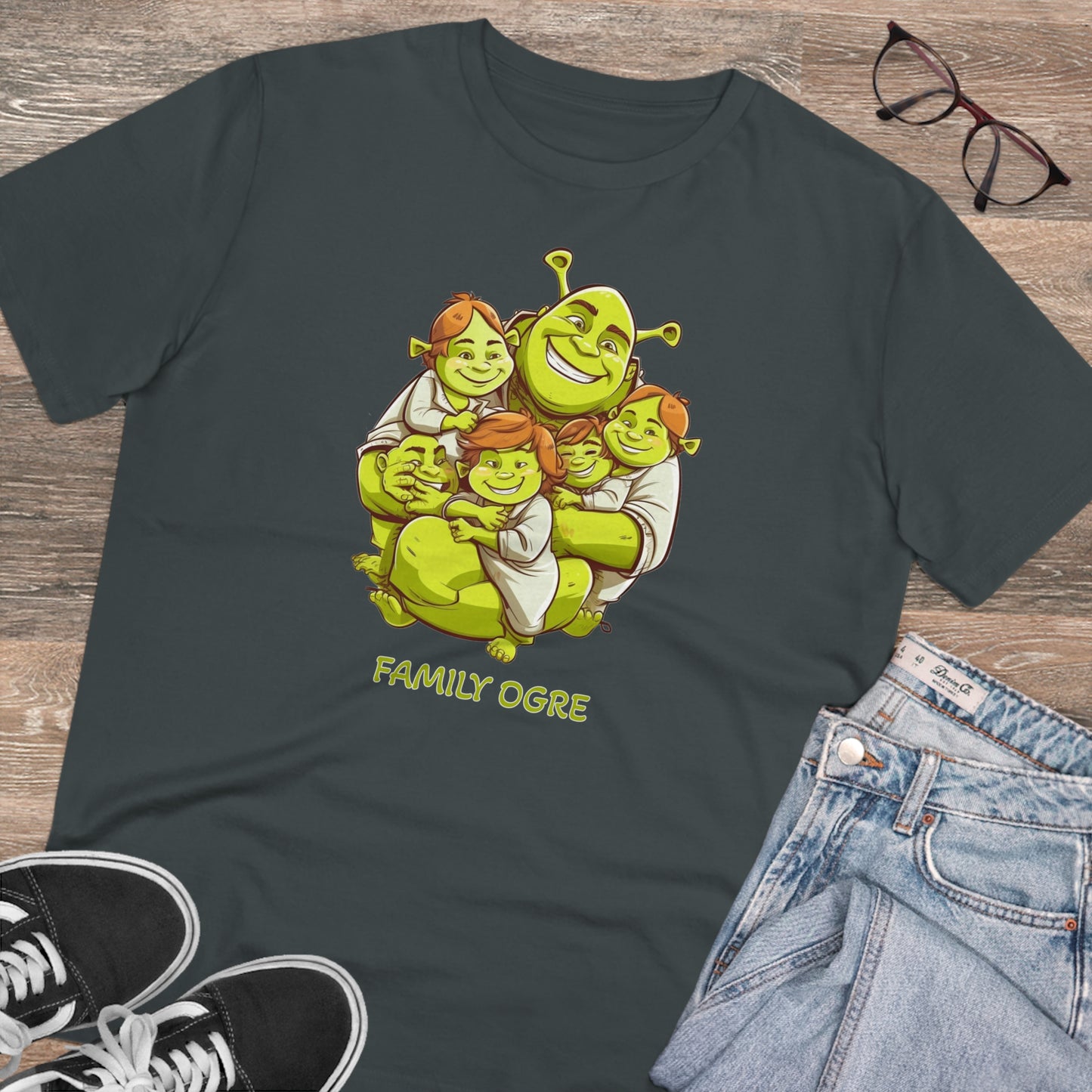 Family Ogre - Unisex Eco-Friendly T-Shirt - Celebrate Father's Day with Shrek and His Kids