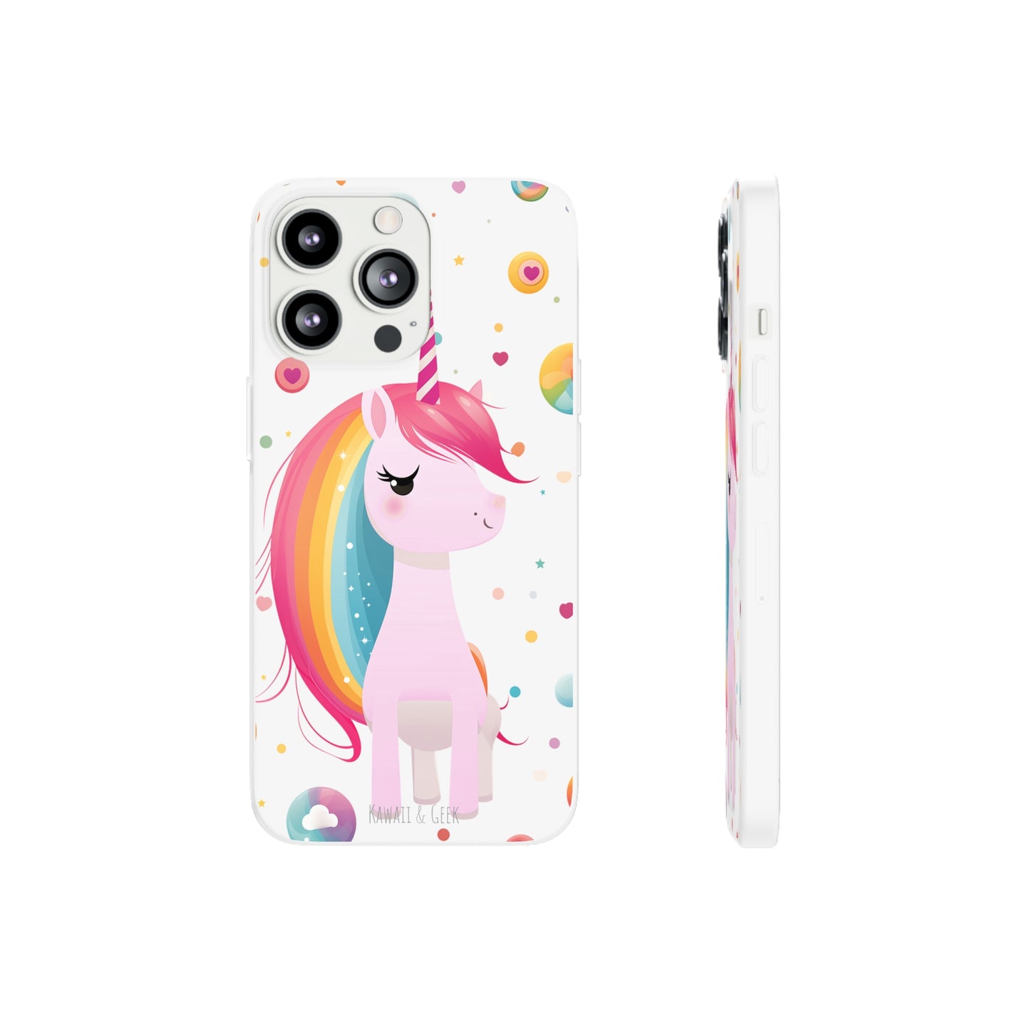 Kawaii Unicorn Flexi Transparent Phone Case