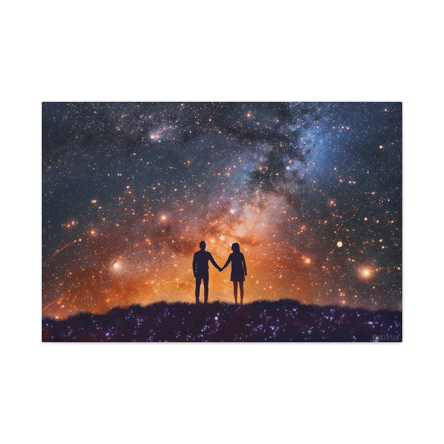 Lovers Night Sky Canvas - Capture the Magic of Love Beneath a Starlit Sky