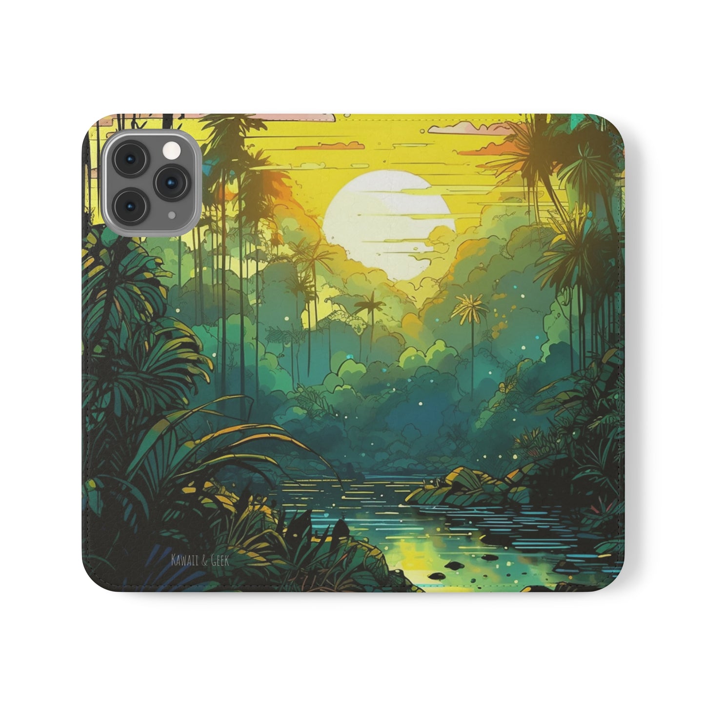 Rainforest at Sunset Flip Phone Case - Capture the Serenity of Nature on Your Device