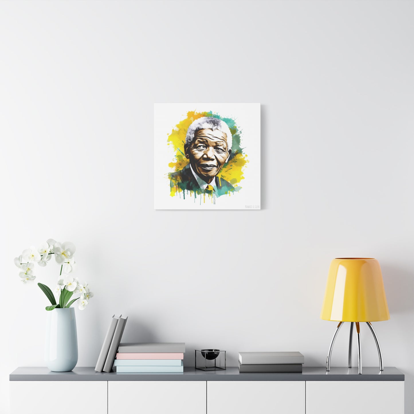 Nelson Mandela Canvas - Inspiring Leadership in Vivid Hues