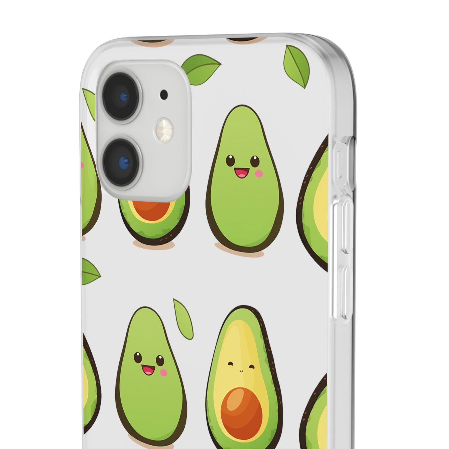 Cute Avocado Transparent Flexi Case: Perfect Blend of Style & Function