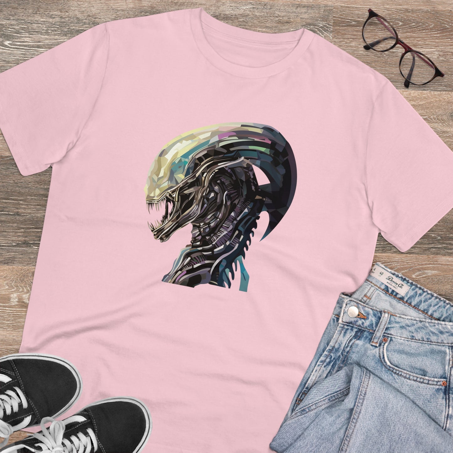 Alien Xenomorph PolygonalT-Shirt - Embrace Otherworldly Fashion