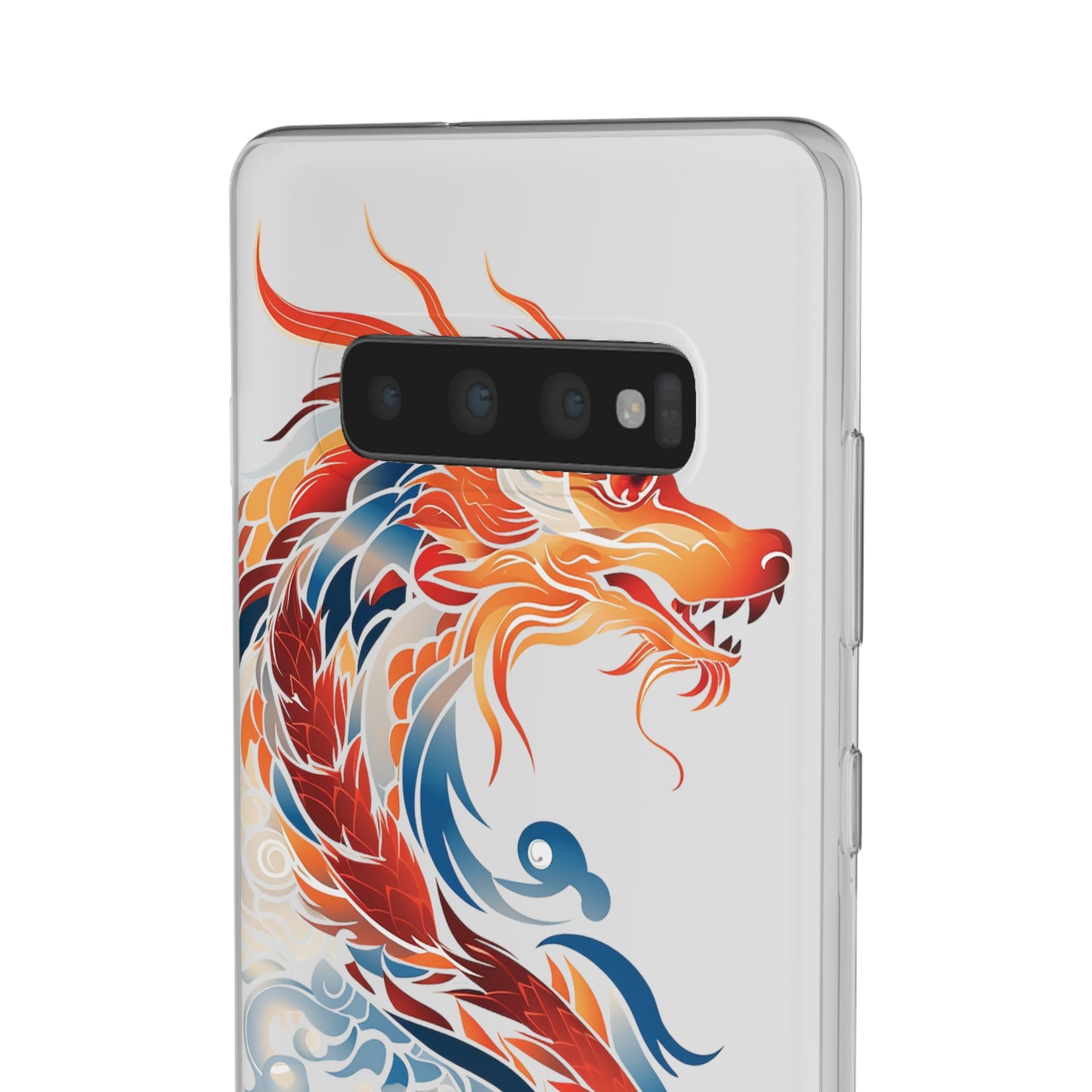 Elegant Chinese Ink Dragon Flexi Transparent Phone Case