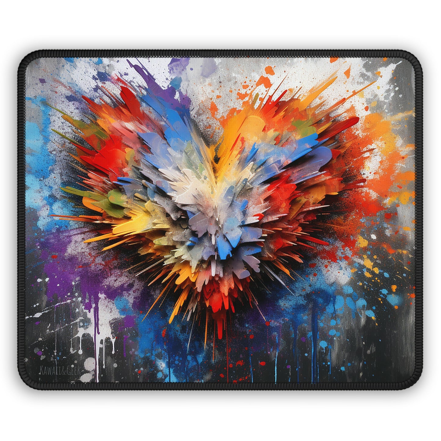 Explosive Colorful Heart Gaming Mouse Pad