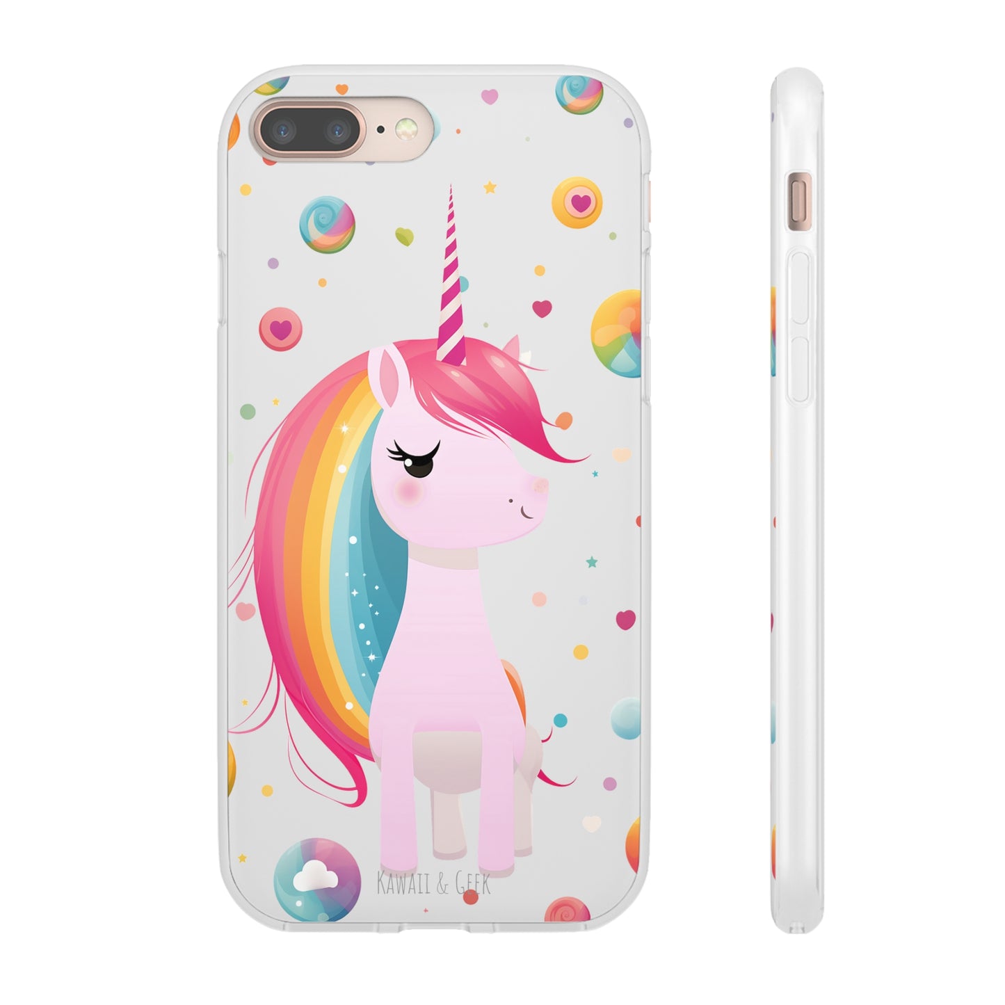 Kawaii Unicorn Flexi Transparent Phone Case