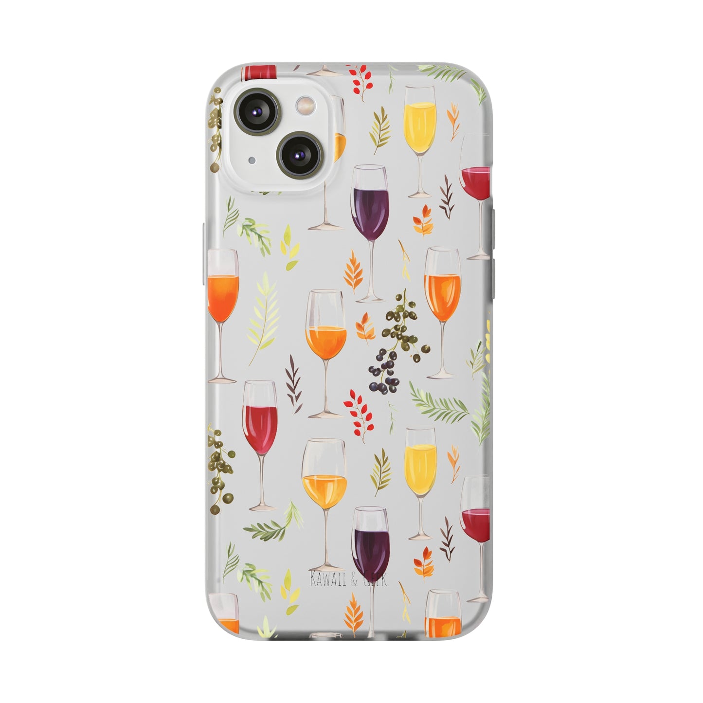 Elegant Wine Glasses Transparent Flexi Phone Case