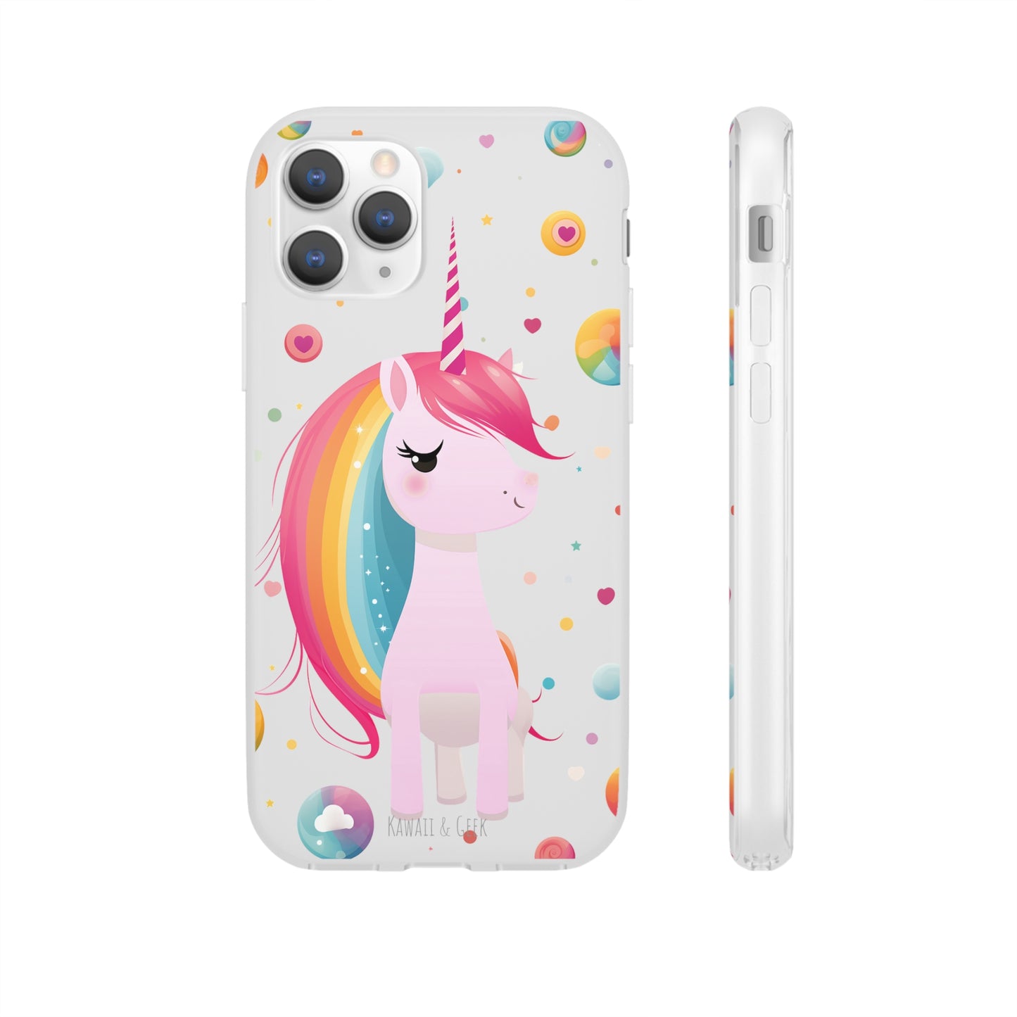 Kawaii Unicorn Flexi Transparent Phone Case